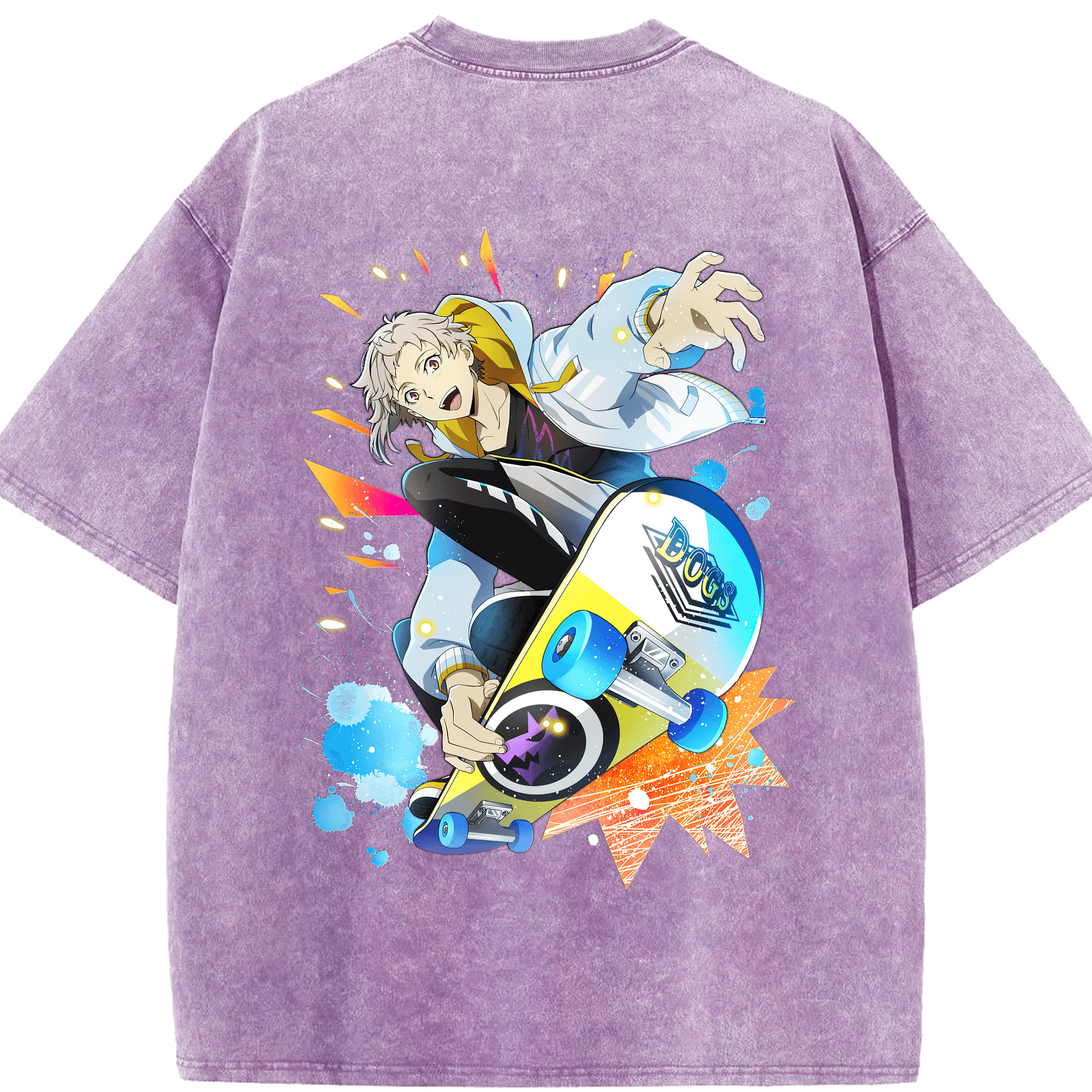 （画像用） 文豪ストレイドッグス Bungo Stray Dogs 綿100% ヴィンテージ風 半袖Tシャツ（背面プリント）