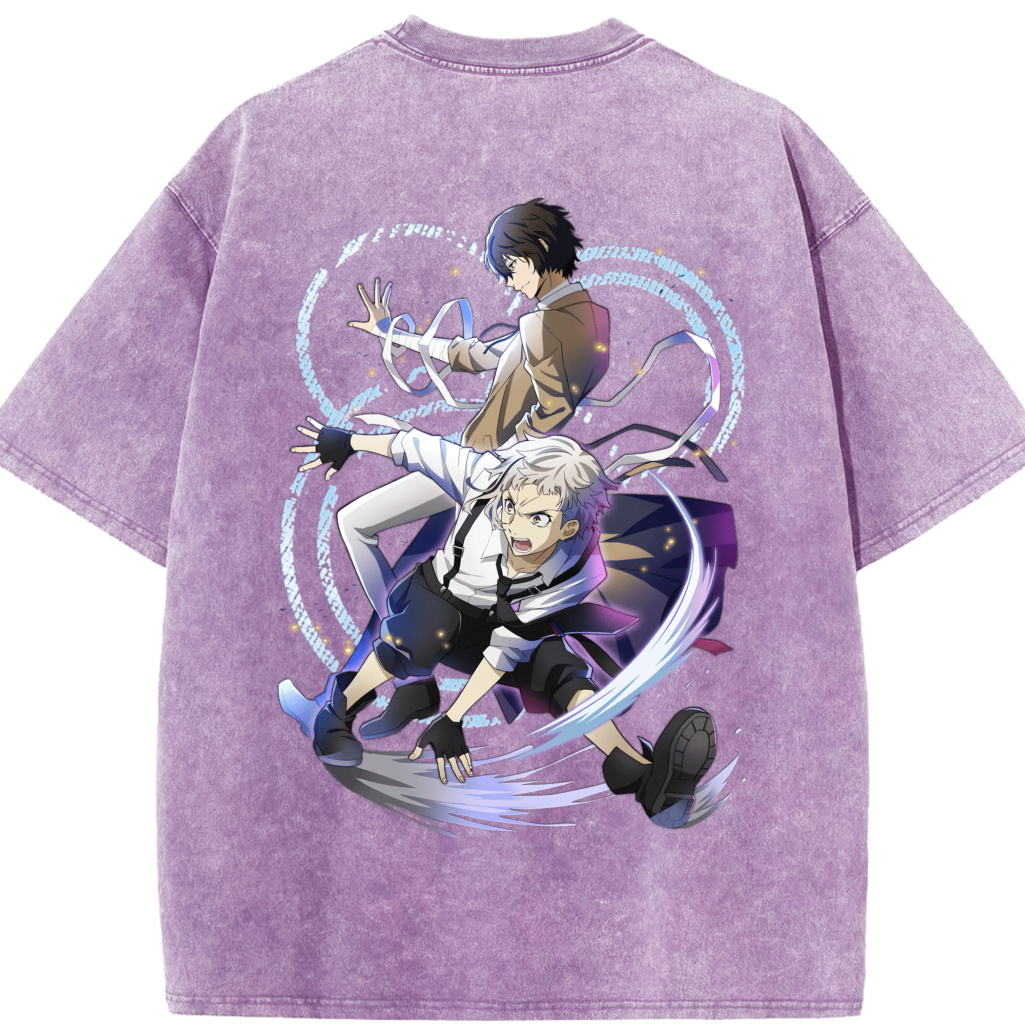 （画像用） 文豪ストレイドッグス Bungo Stray Dogs 綿100% ヴィンテージ風 半袖Tシャツ（背面プリント）