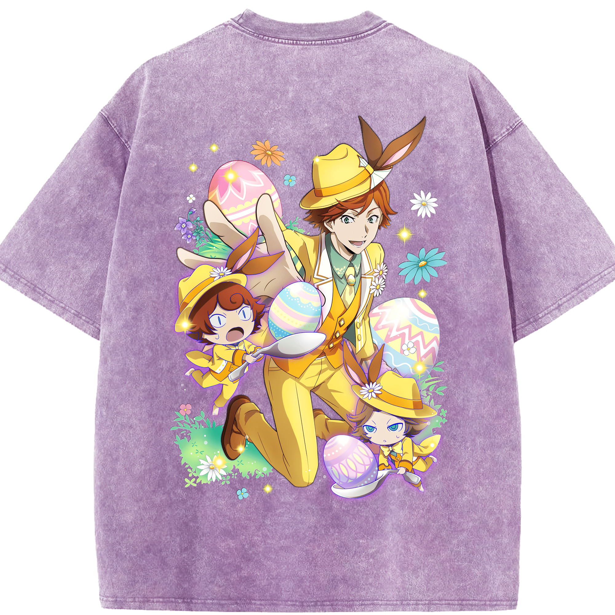 （画像用） 文豪ストレイドッグス Bungo Stray Dogs 綿100% ヴィンテージ風 半袖Tシャツ（背面プリント）