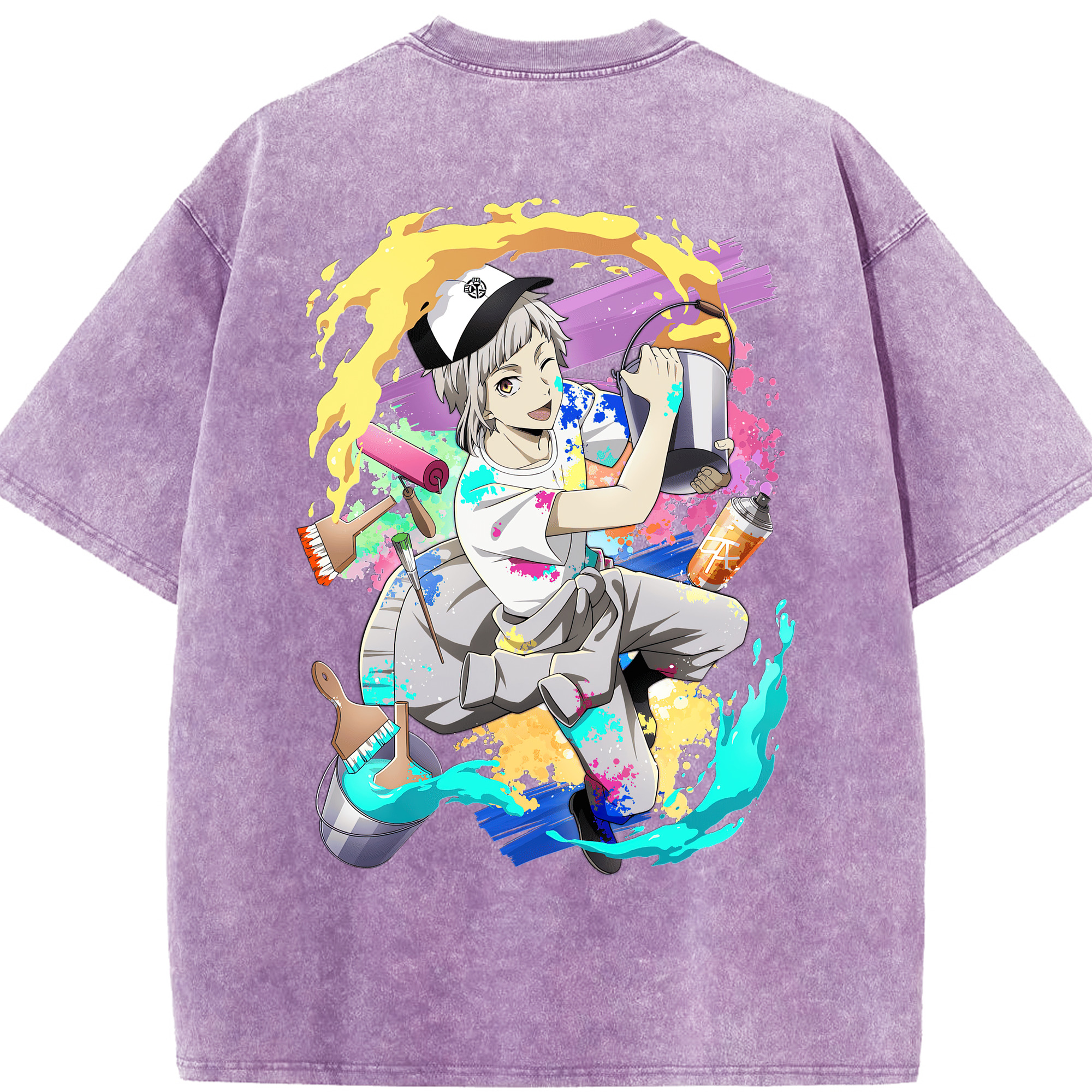 （画像用） 文豪ストレイドッグス Bungo Stray Dogs 綿100% ヴィンテージ風 半袖Tシャツ（背面プリント）
