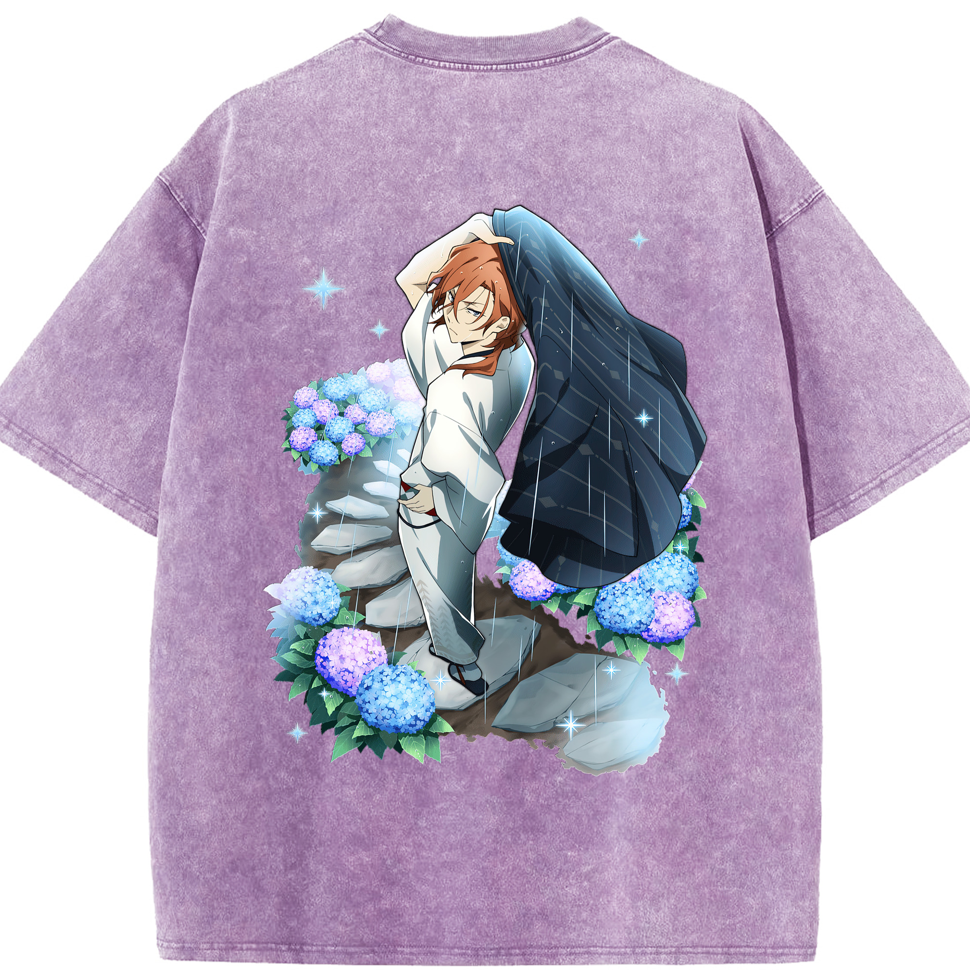 （画像用） 文豪ストレイドッグス Bungo Stray Dogs 綿100% ヴィンテージ風 半袖Tシャツ（背面プリント）