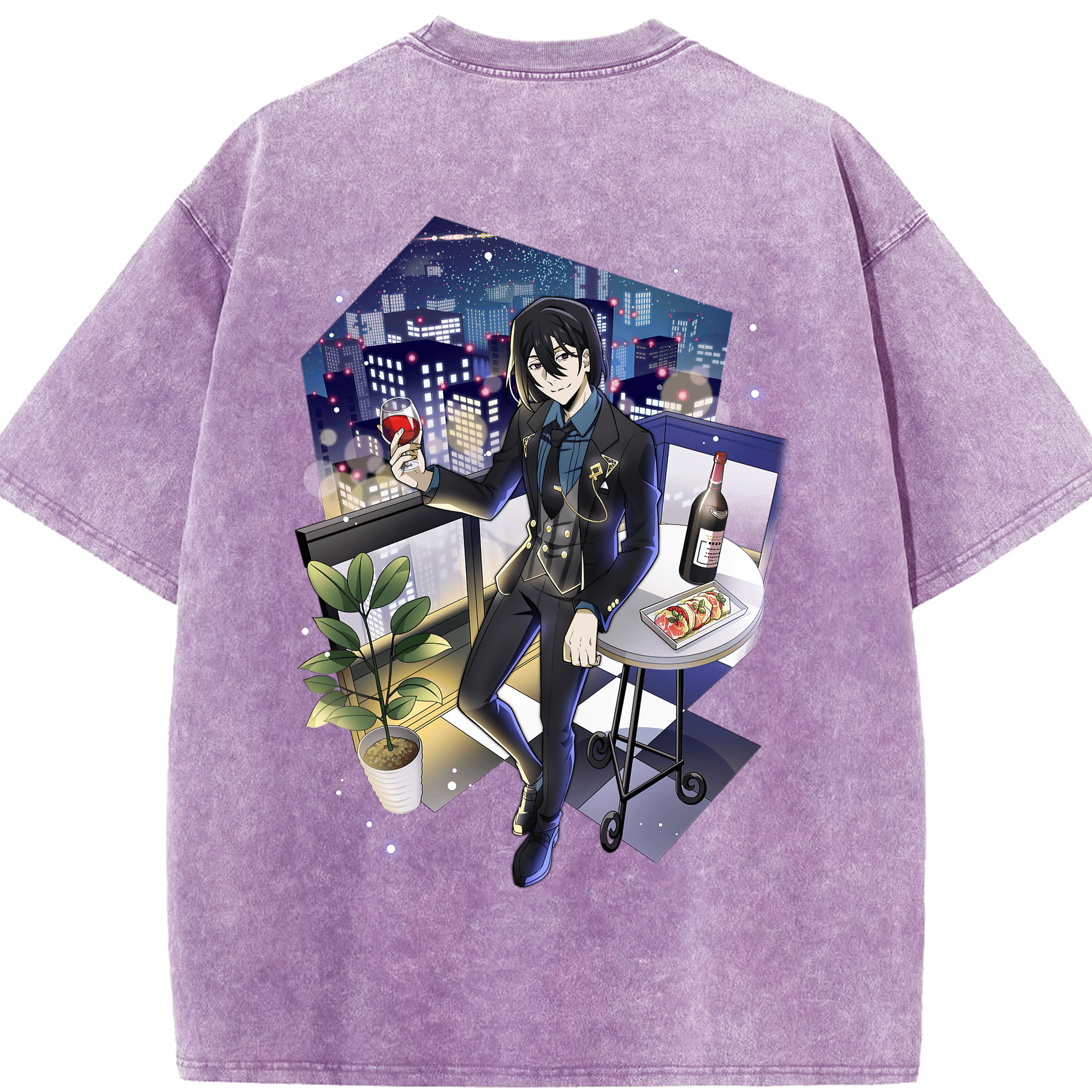（画像用） 文豪ストレイドッグス Bungo Stray Dogs 綿100% ヴィンテージ風 半袖Tシャツ（背面プリント）