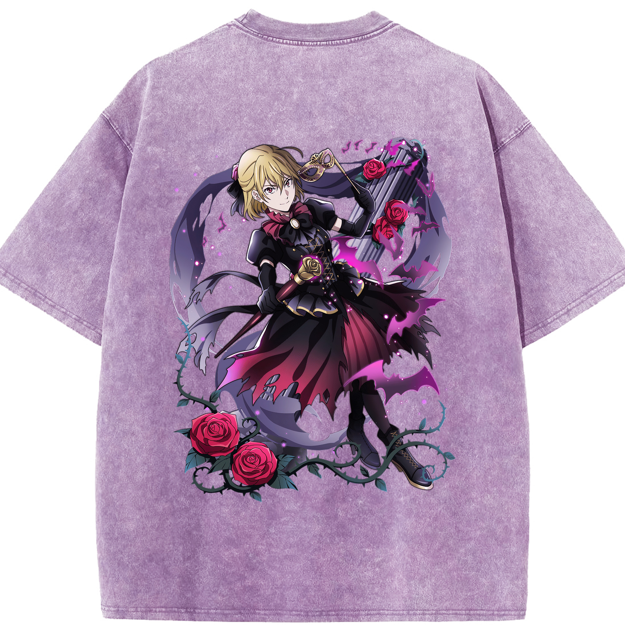 （画像用） 文豪ストレイドッグス Bungo Stray Dogs 綿100% ヴィンテージ風 半袖Tシャツ（背面プリント）