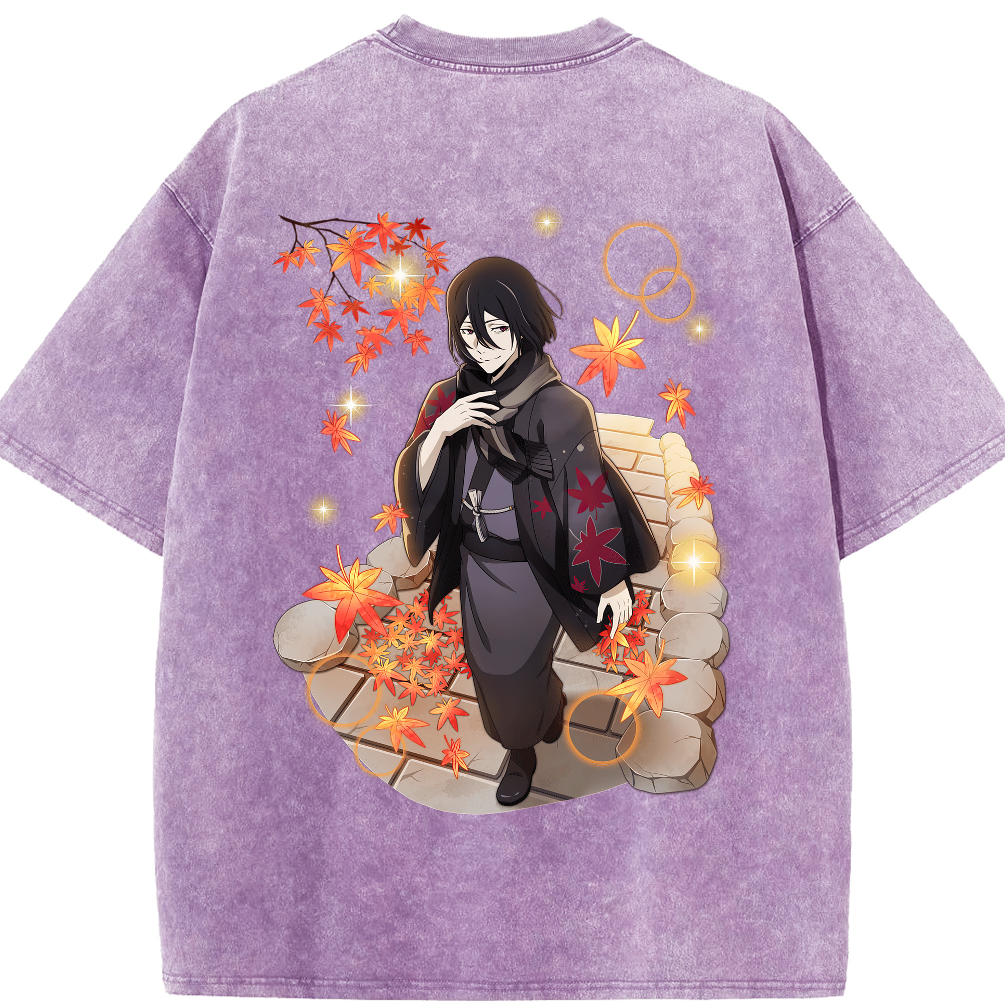 （画像用） 文豪ストレイドッグス Bungo Stray Dogs 綿100% ヴィンテージ風 半袖Tシャツ（背面プリント）