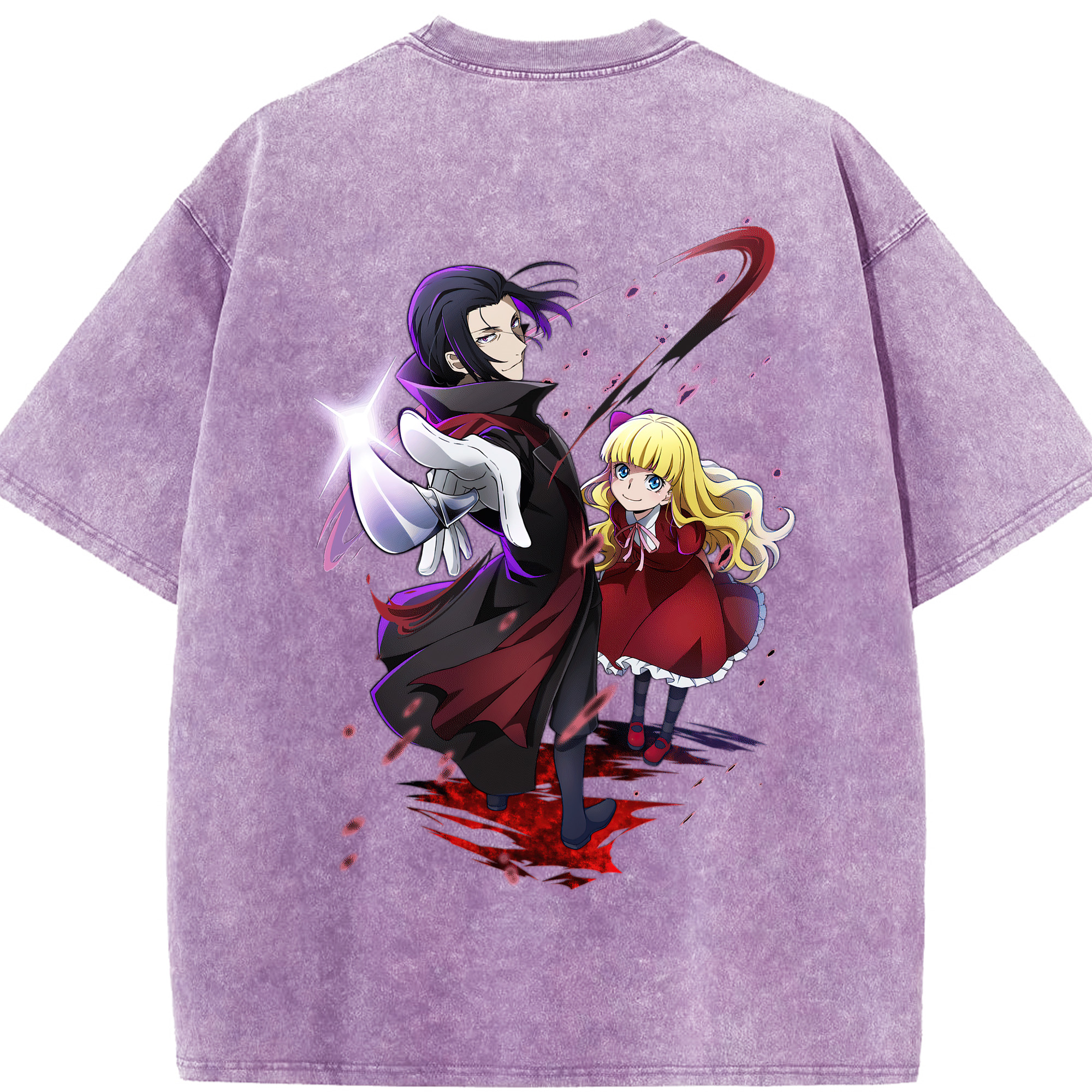 （画像用） 文豪ストレイドッグス Bungo Stray Dogs 綿100% ヴィンテージ風 半袖Tシャツ（背面プリント）