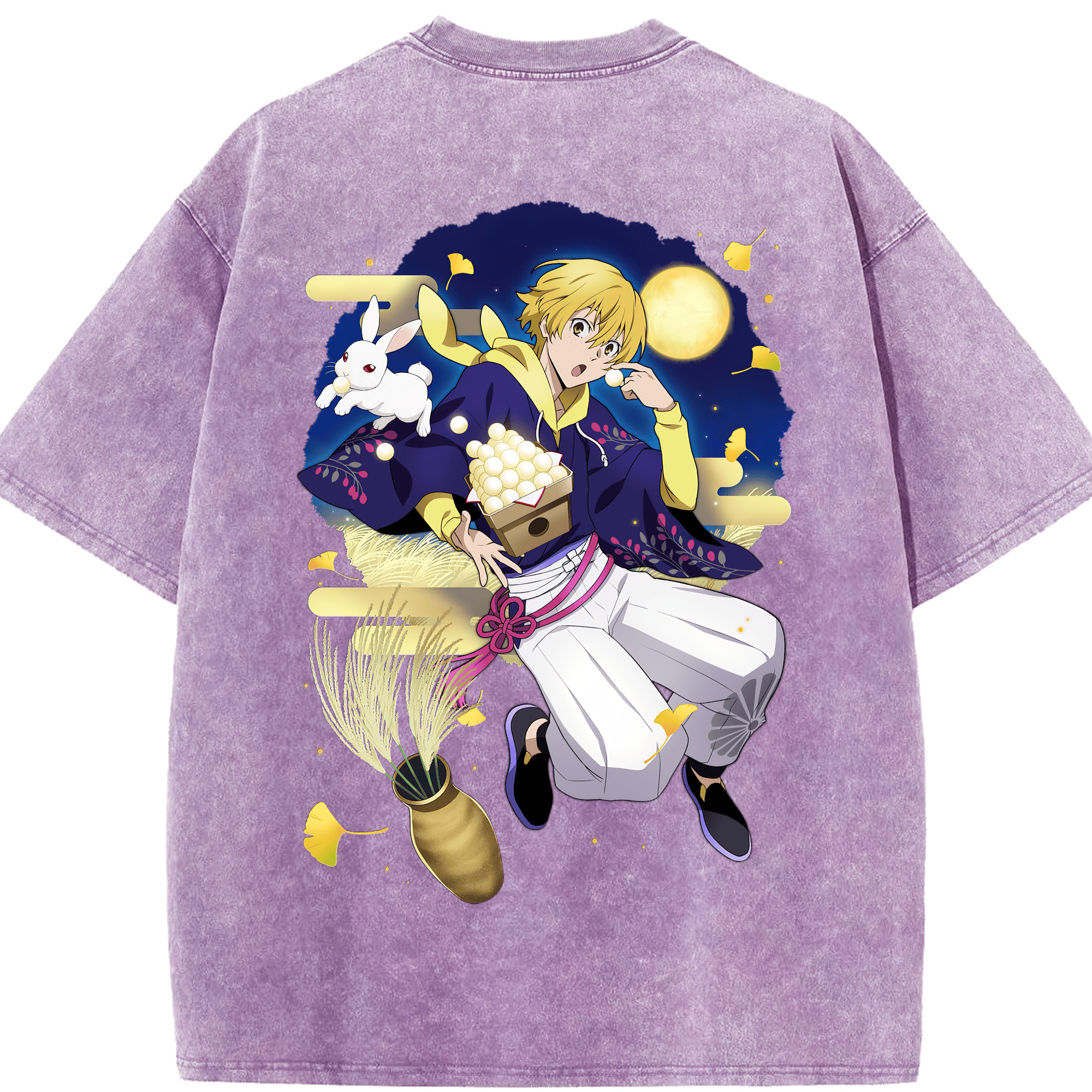 （画像用） 文豪ストレイドッグス Bungo Stray Dogs 綿100% ヴィンテージ風 半袖Tシャツ（背面プリント）