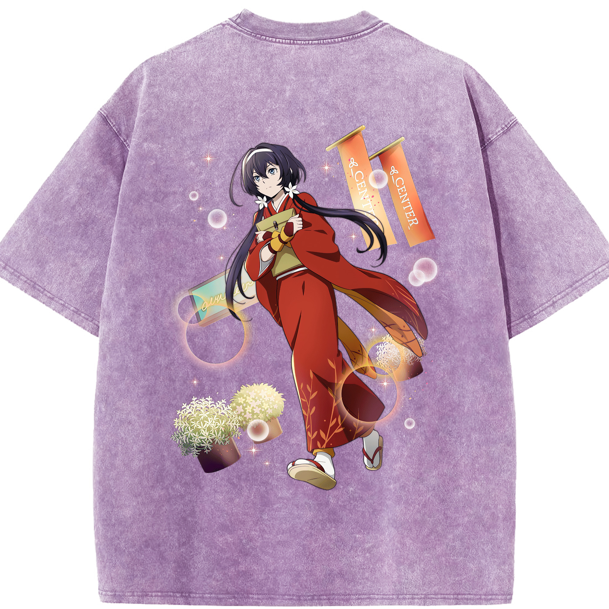 （画像用） 文豪ストレイドッグス Bungo Stray Dogs 綿100% ヴィンテージ風 半袖Tシャツ（背面プリント）