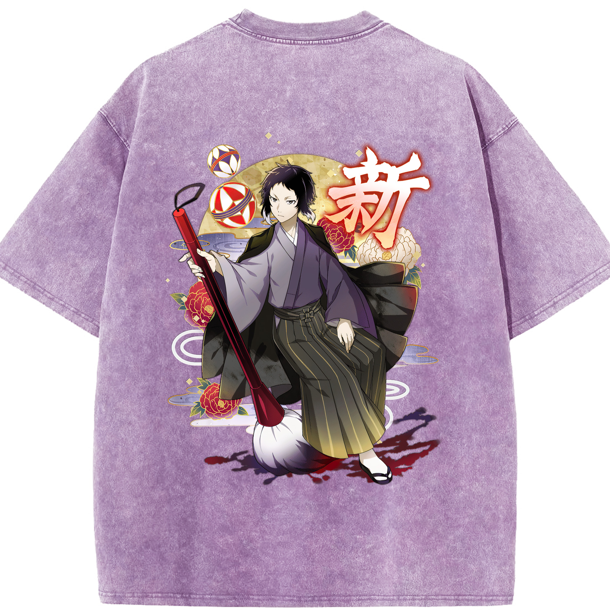 （画像用） 文豪ストレイドッグス Bungo Stray Dogs 綿100% ヴィンテージ風 半袖Tシャツ（背面プリント）