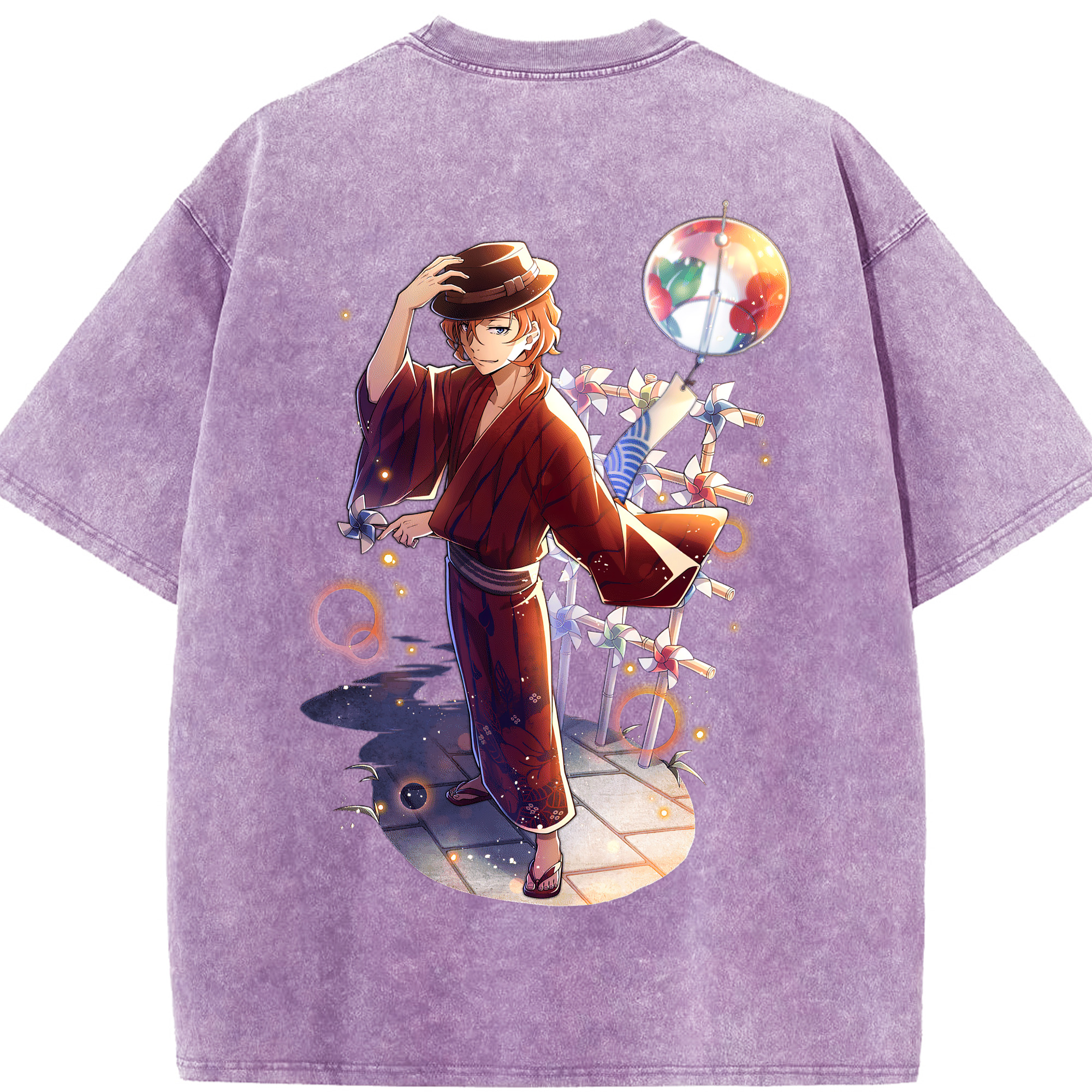 （画像用） 文豪ストレイドッグス Bungo Stray Dogs 綿100% ヴィンテージ風 半袖Tシャツ（背面プリント）