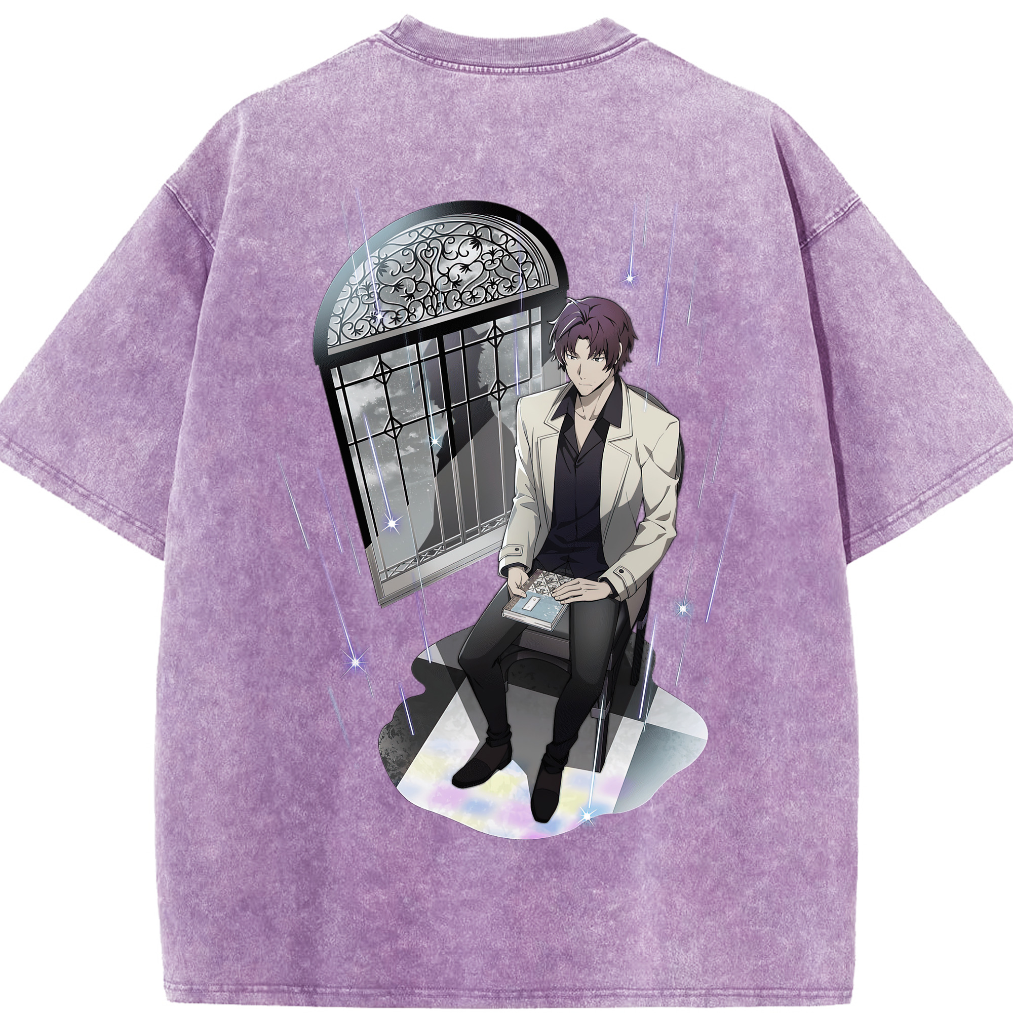 （画像用） 文豪ストレイドッグス Bungo Stray Dogs 綿100% ヴィンテージ風 半袖Tシャツ（背面プリント）