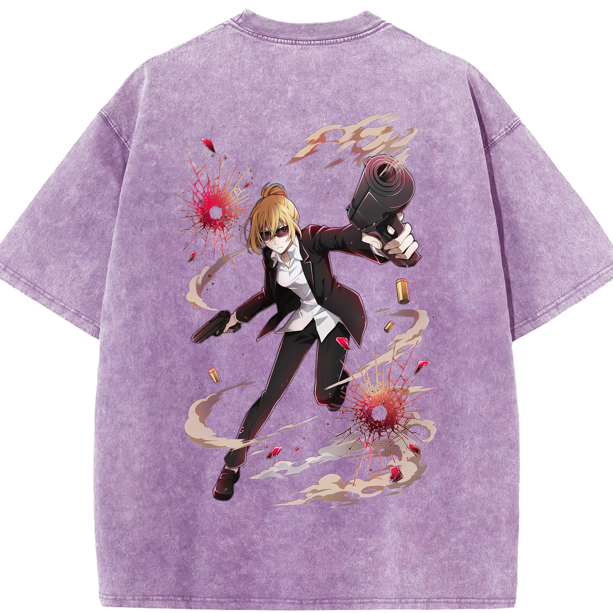 （画像用） 文豪ストレイドッグス Bungo Stray Dogs 綿100% ヴィンテージ風 半袖Tシャツ（背面プリント）