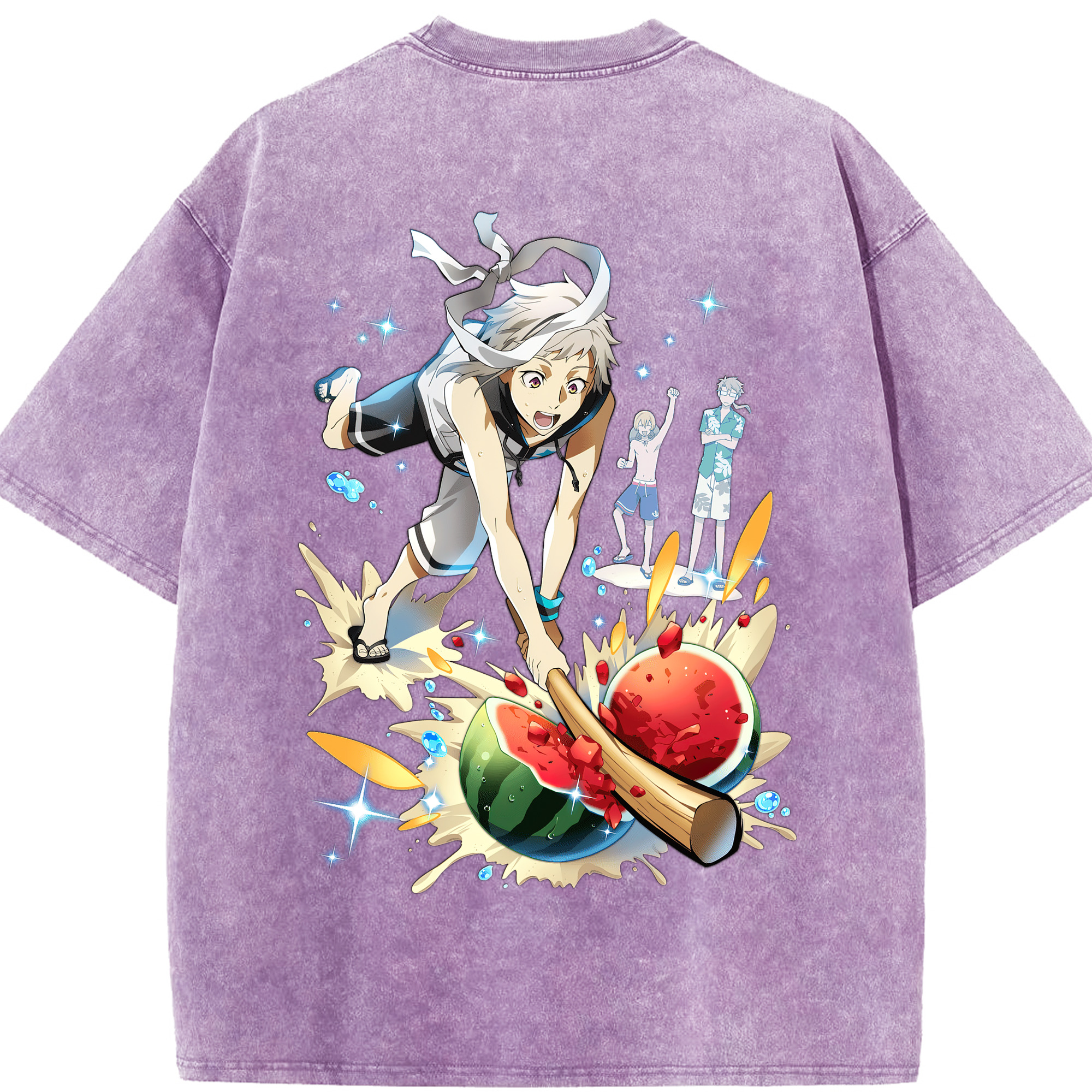（画像用） 文豪ストレイドッグス Bungo Stray Dogs 綿100% ヴィンテージ風 半袖Tシャツ（背面プリント）