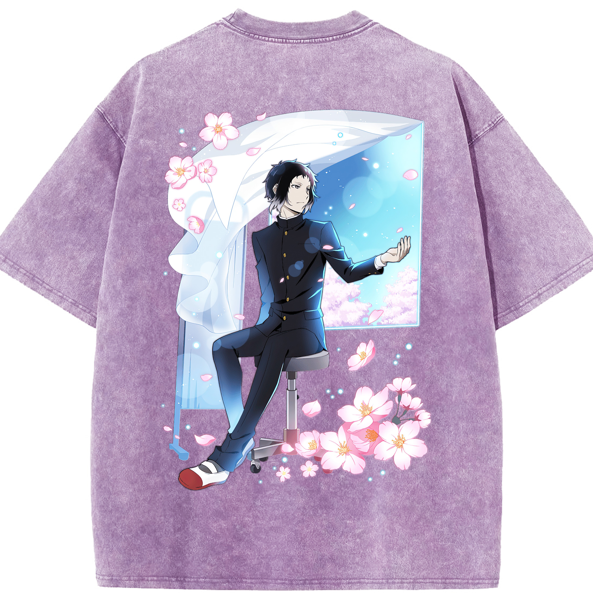 （画像用） 文豪ストレイドッグス Bungo Stray Dogs 綿100% ヴィンテージ風 半袖Tシャツ（背面プリント）