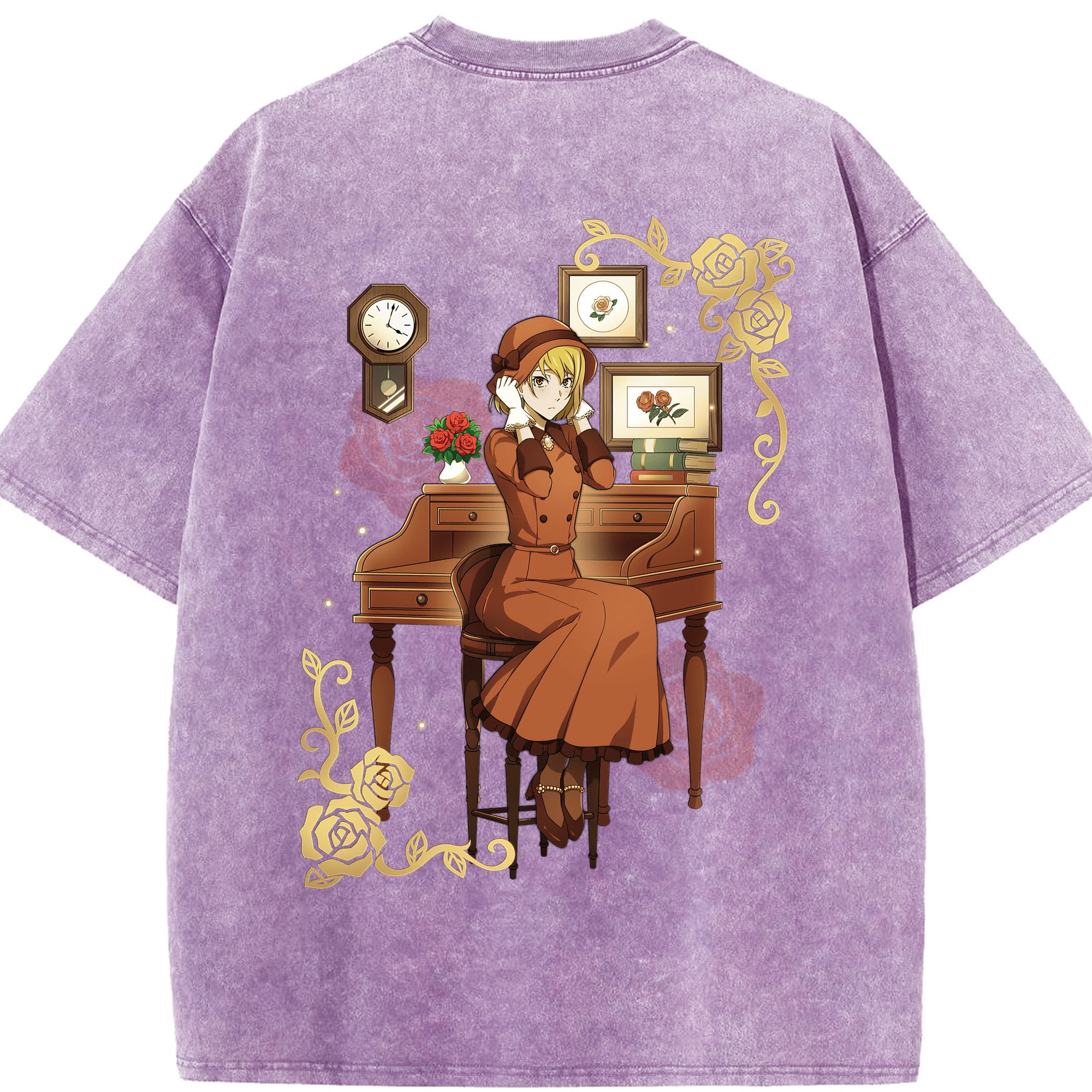 （画像用） 文豪ストレイドッグス Bungo Stray Dogs 綿100% ヴィンテージ風 半袖Tシャツ（背面プリント）