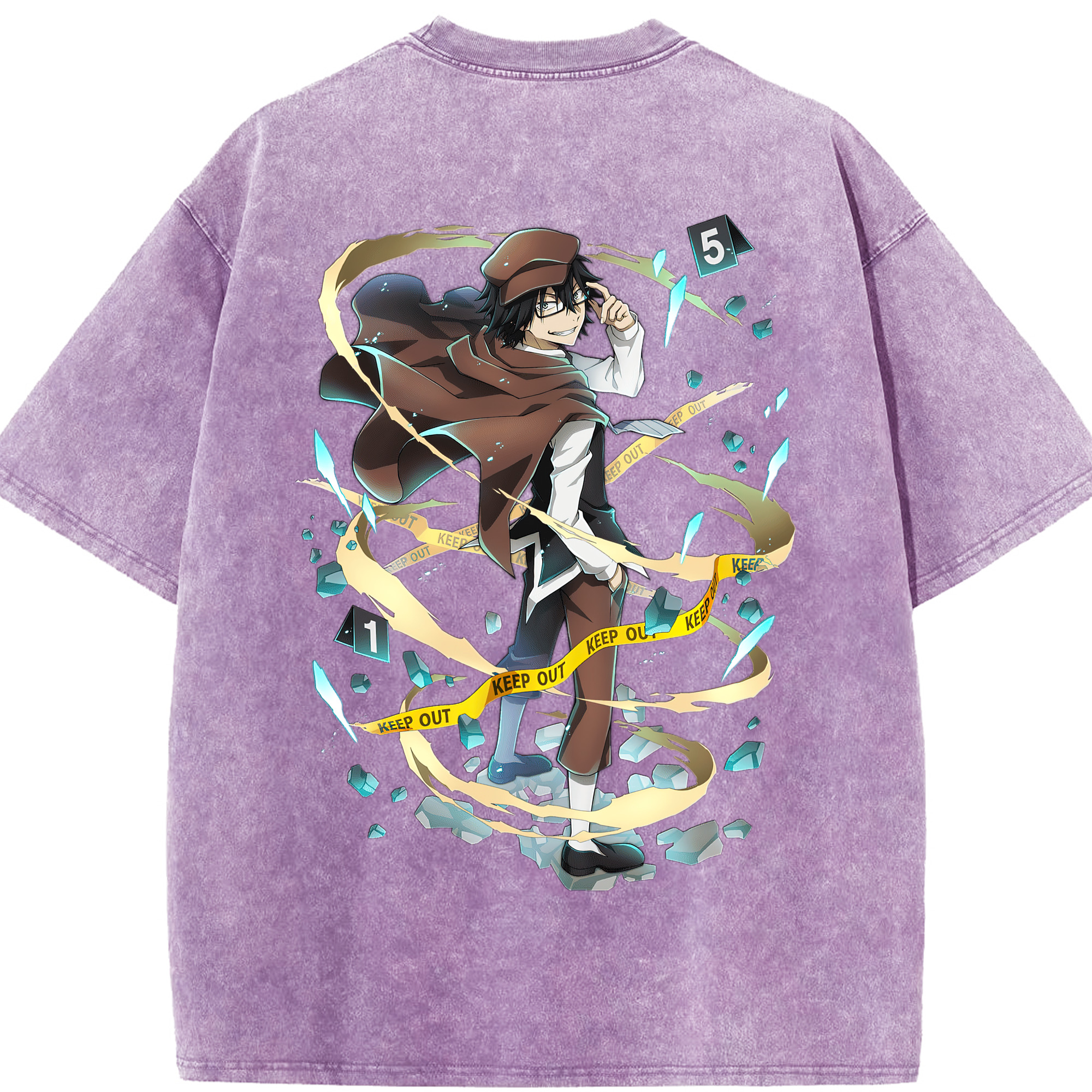 （画像用） 文豪ストレイドッグス Bungo Stray Dogs 綿100% ヴィンテージ風 半袖Tシャツ（背面プリント）