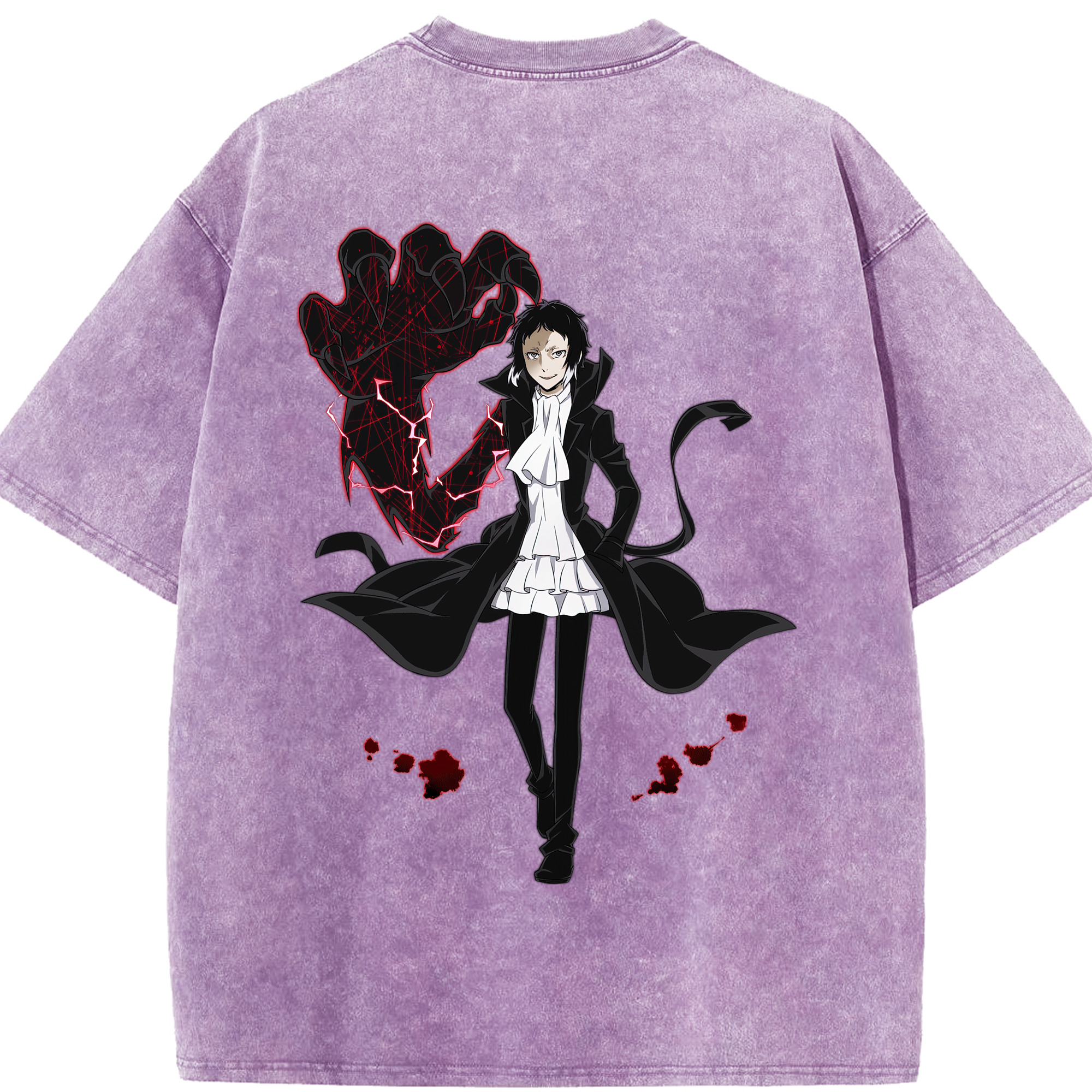 （画像用） 文豪ストレイドッグス Bungo Stray Dogs 綿100% ヴィンテージ風 半袖Tシャツ（背面プリント）