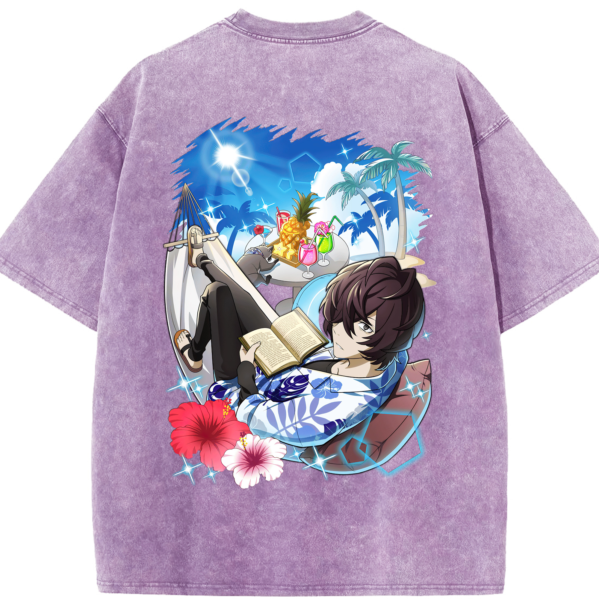 （画像用） 文豪ストレイドッグス Bungo Stray Dogs 綿100% ヴィンテージ風 半袖Tシャツ（背面プリント）