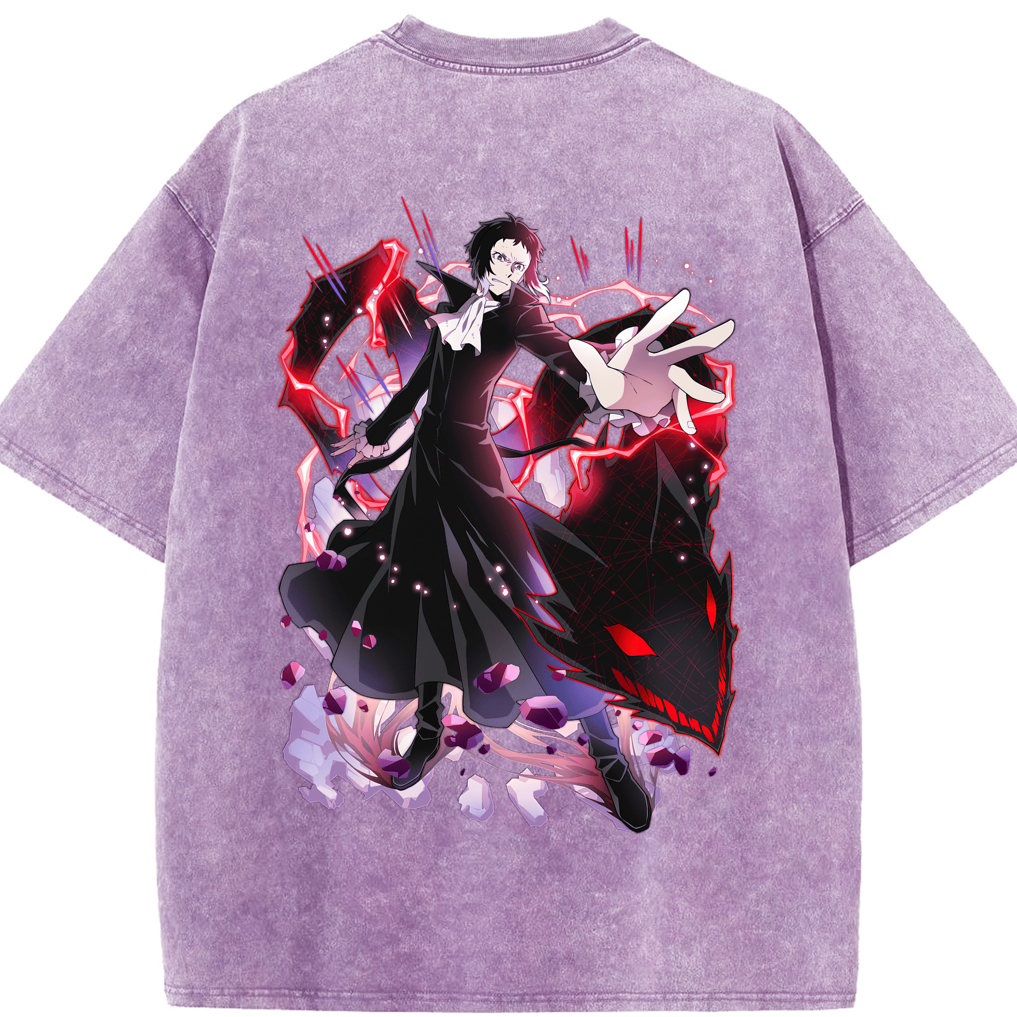（画像用） 文豪ストレイドッグス Bungo Stray Dogs 綿100% ヴィンテージ風 半袖Tシャツ（背面プリント）