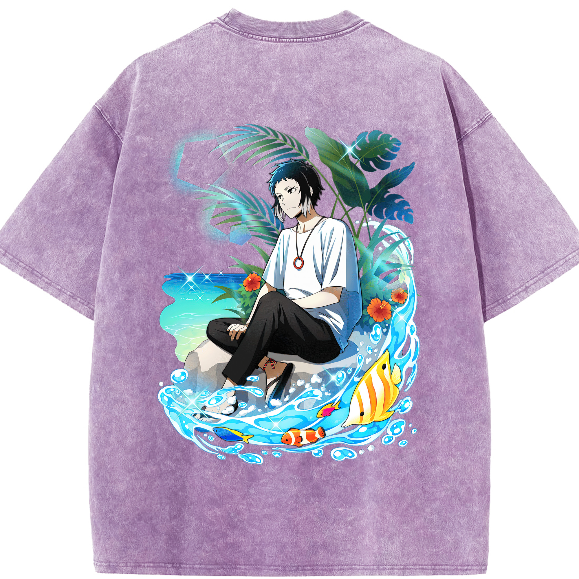 （画像用） 文豪ストレイドッグス Bungo Stray Dogs 綿100% ヴィンテージ風 半袖Tシャツ（背面プリント）