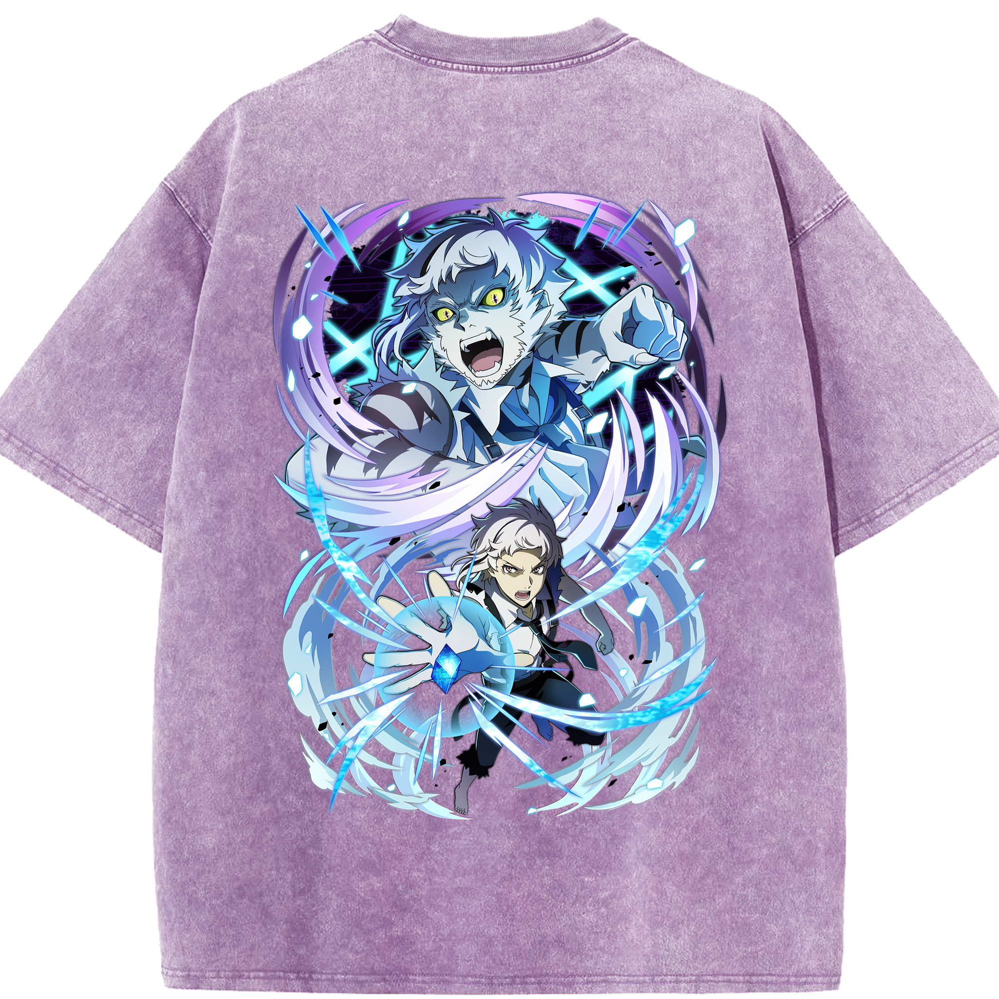 （画像用） 文豪ストレイドッグス Bungo Stray Dogs 綿100% ヴィンテージ風 半袖Tシャツ（背面プリント）
