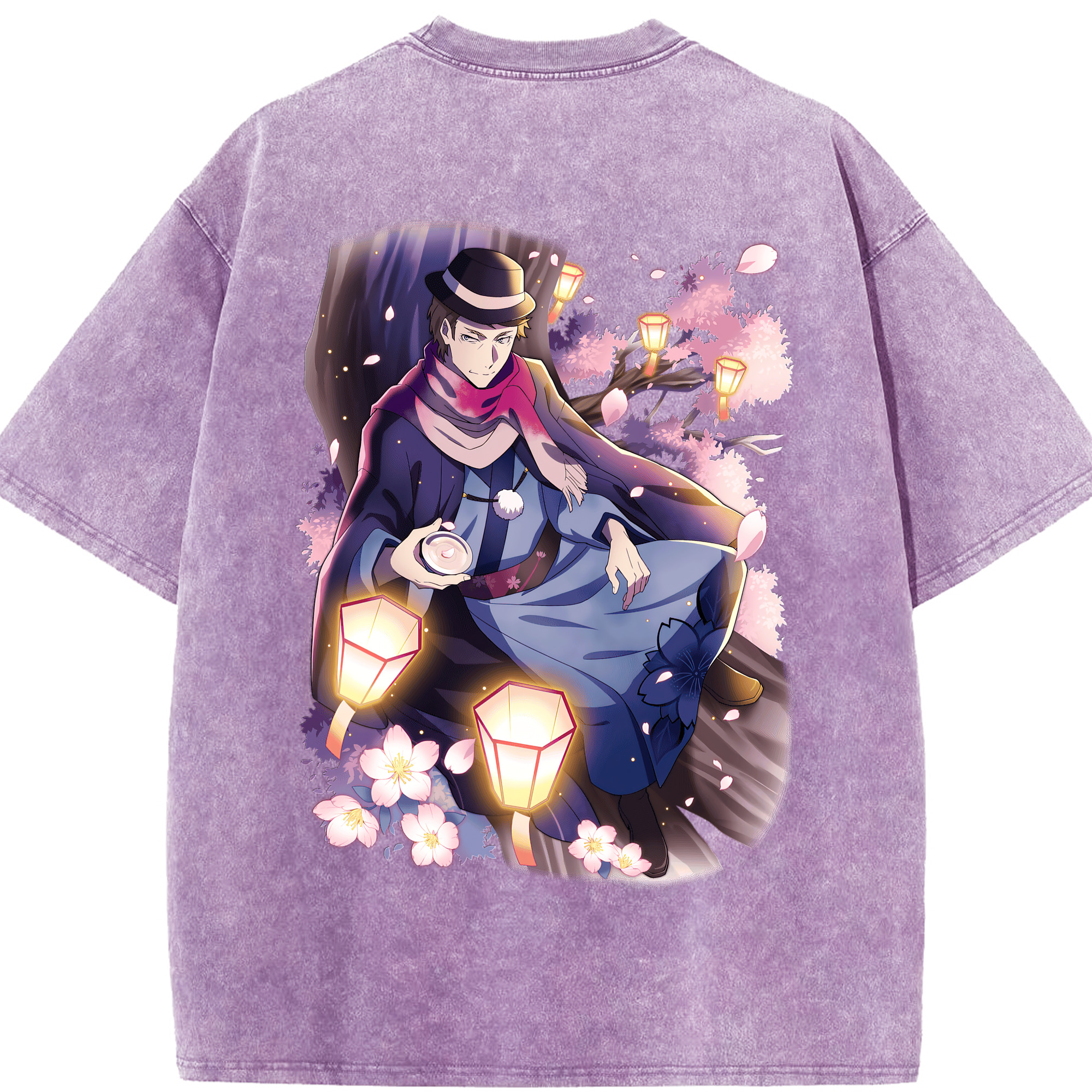 （画像用） 文豪ストレイドッグス Bungo Stray Dogs 綿100% ヴィンテージ風 半袖Tシャツ（背面プリント）