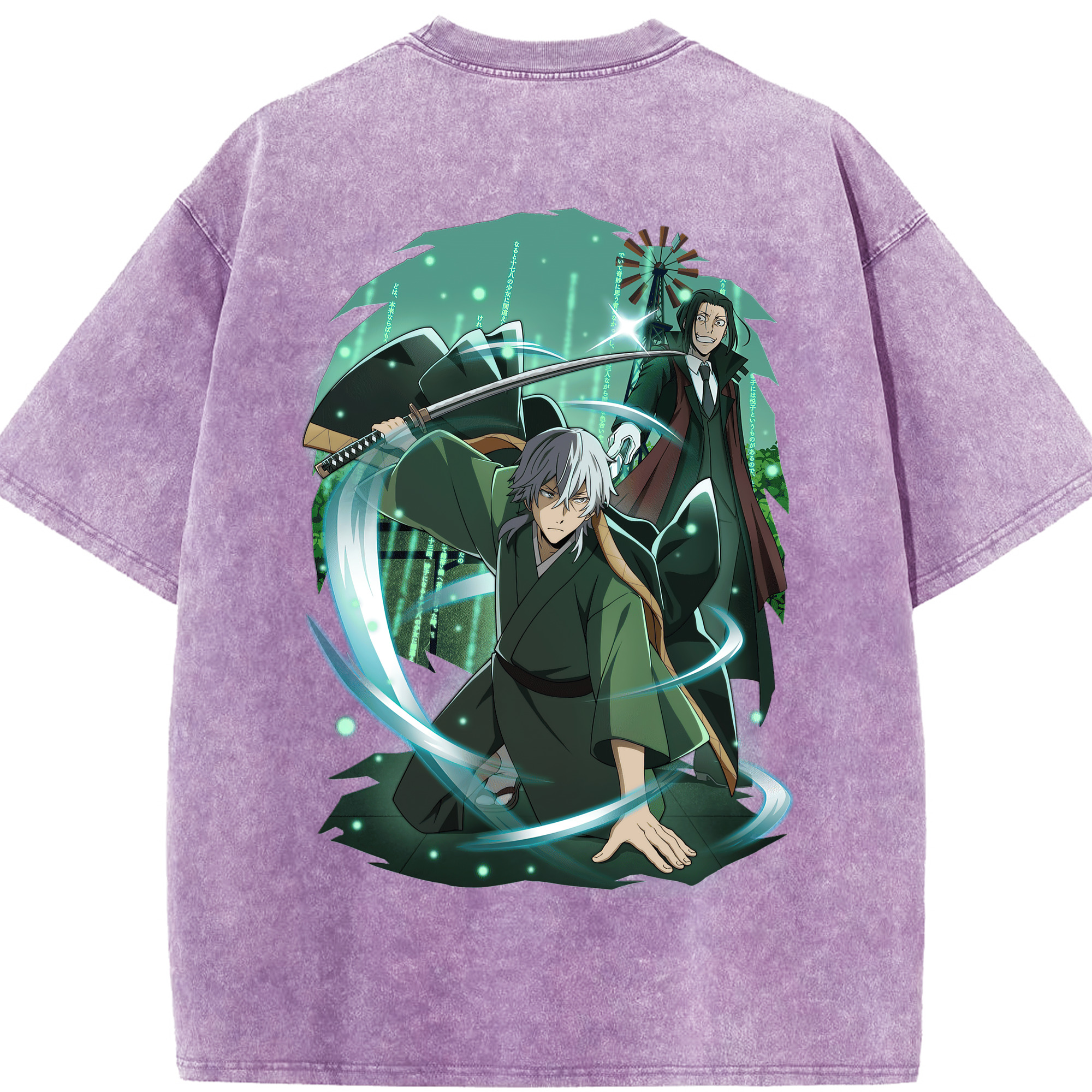 （画像用） 文豪ストレイドッグス Bungo Stray Dogs 綿100% ヴィンテージ風 半袖Tシャツ（背面プリント）