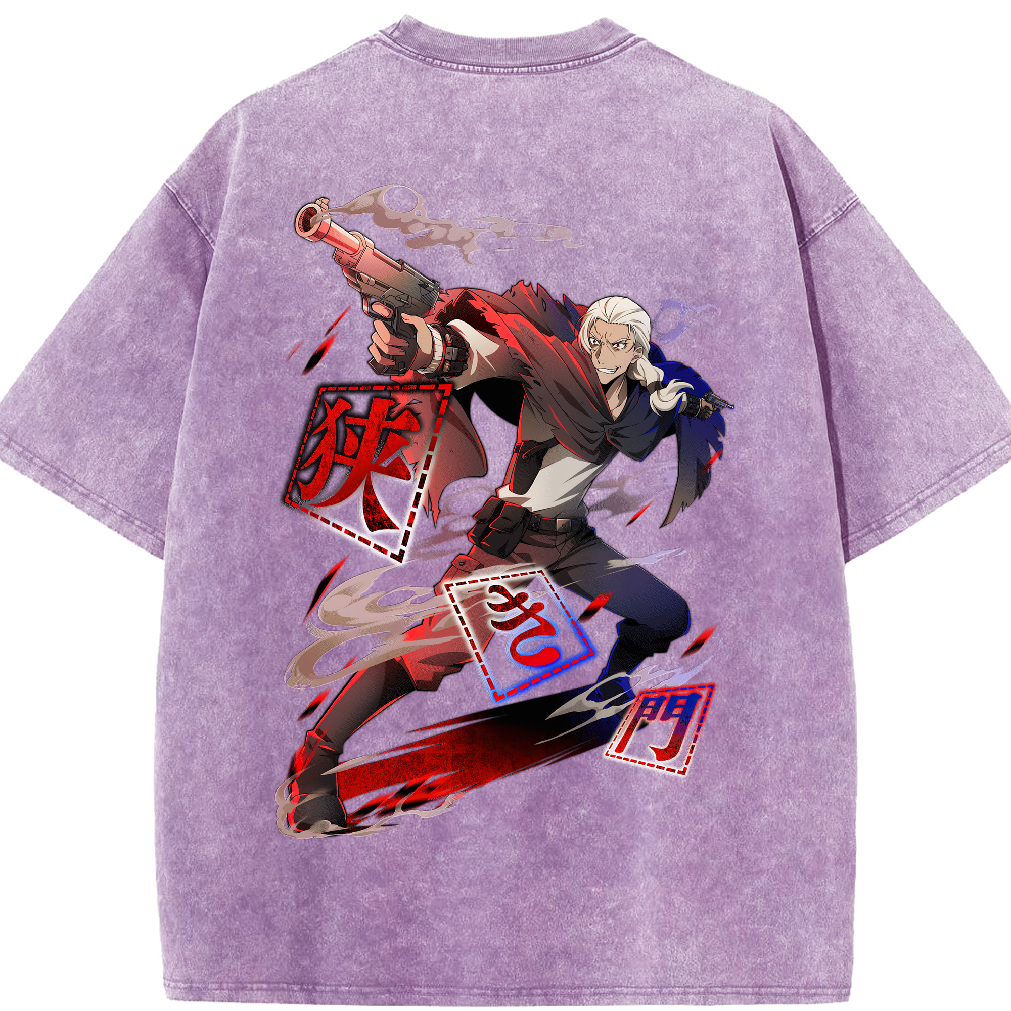 （画像用） 文豪ストレイドッグス Bungo Stray Dogs 綿100% ヴィンテージ風 半袖Tシャツ（背面プリント）