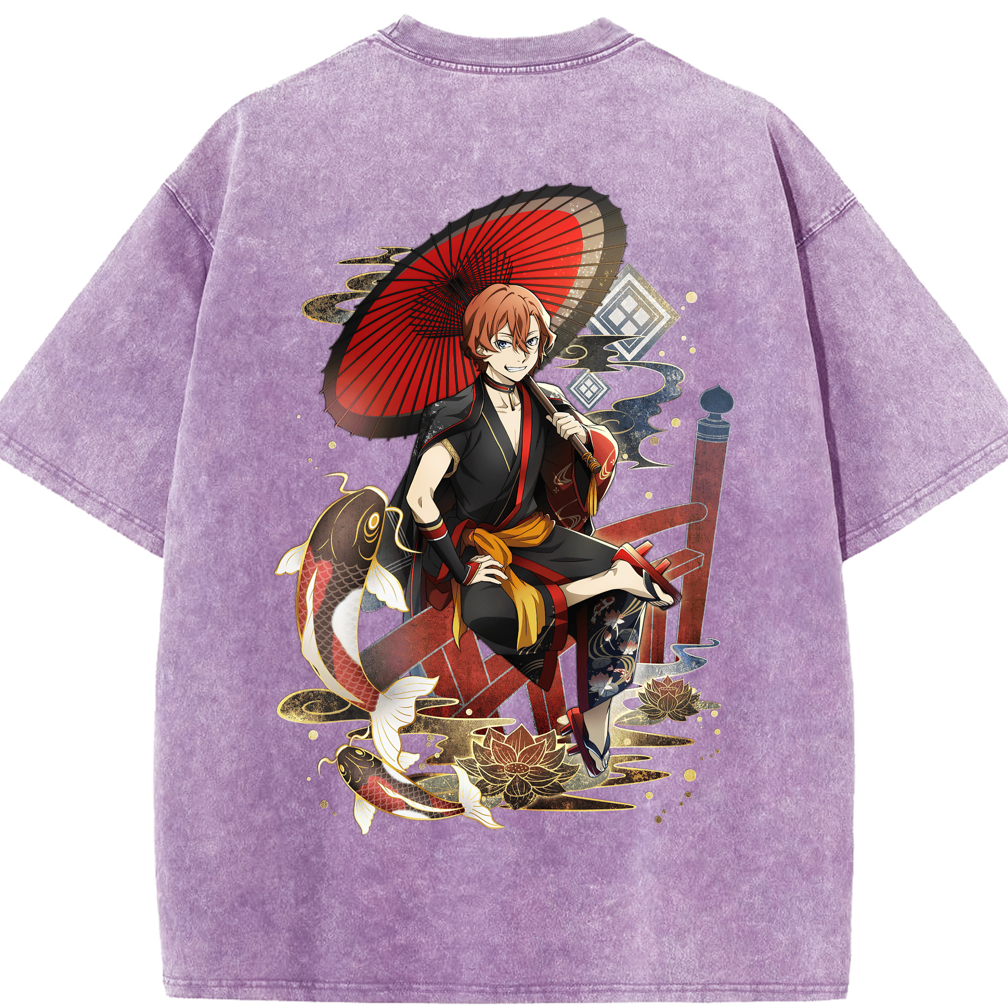 （画像用） 文豪ストレイドッグス Bungo Stray Dogs 綿100% ヴィンテージ風 半袖Tシャツ（背面プリント）