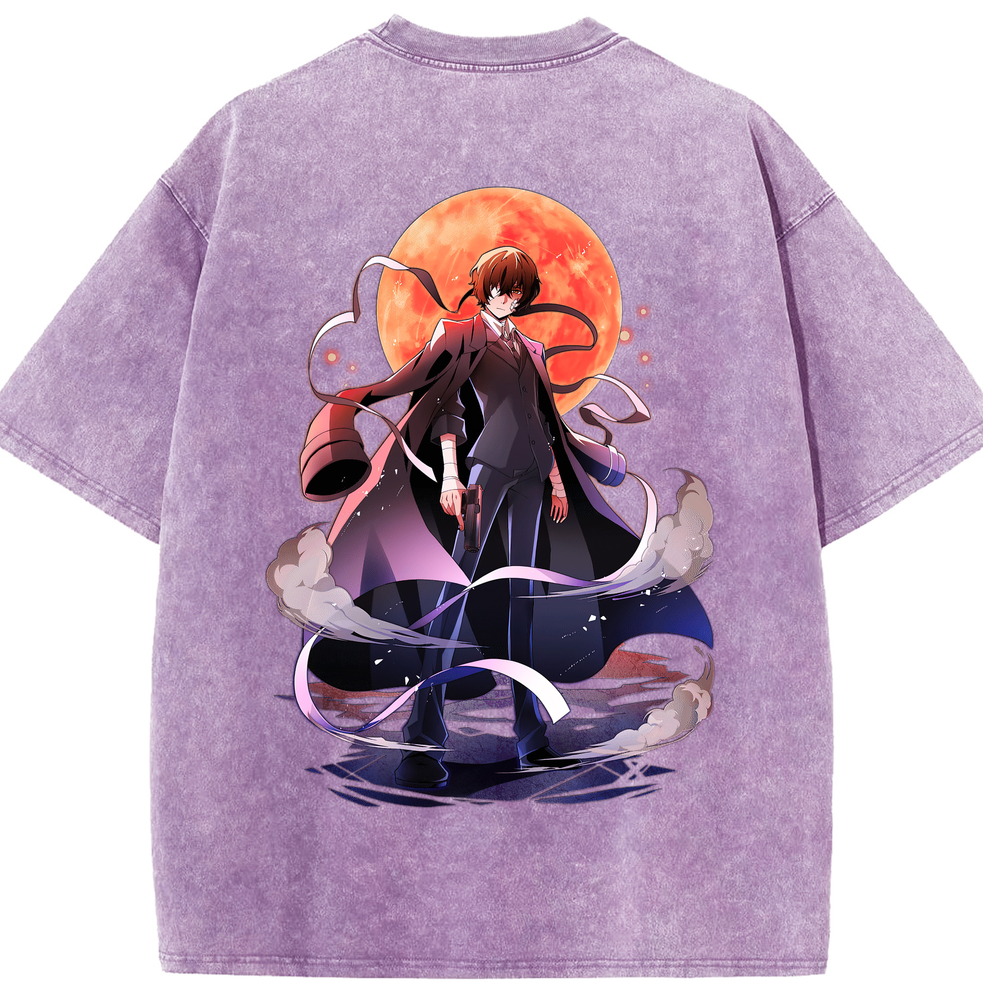 （画像用） 文豪ストレイドッグス Bungo Stray Dogs 綿100% ヴィンテージ風 半袖Tシャツ（背面プリント）