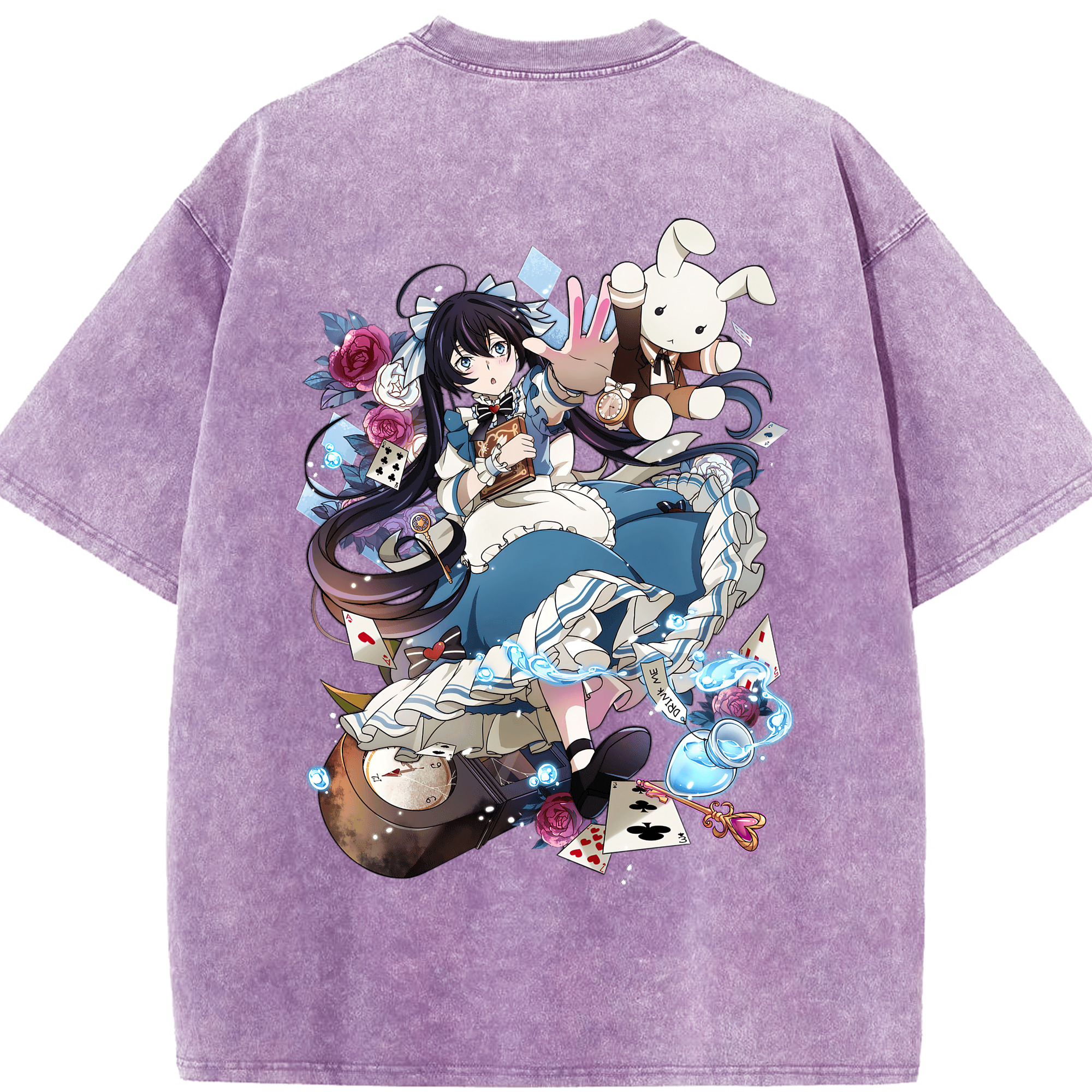 （画像用） 文豪ストレイドッグス Bungo Stray Dogs 綿100% ヴィンテージ風 半袖Tシャツ（背面プリント）