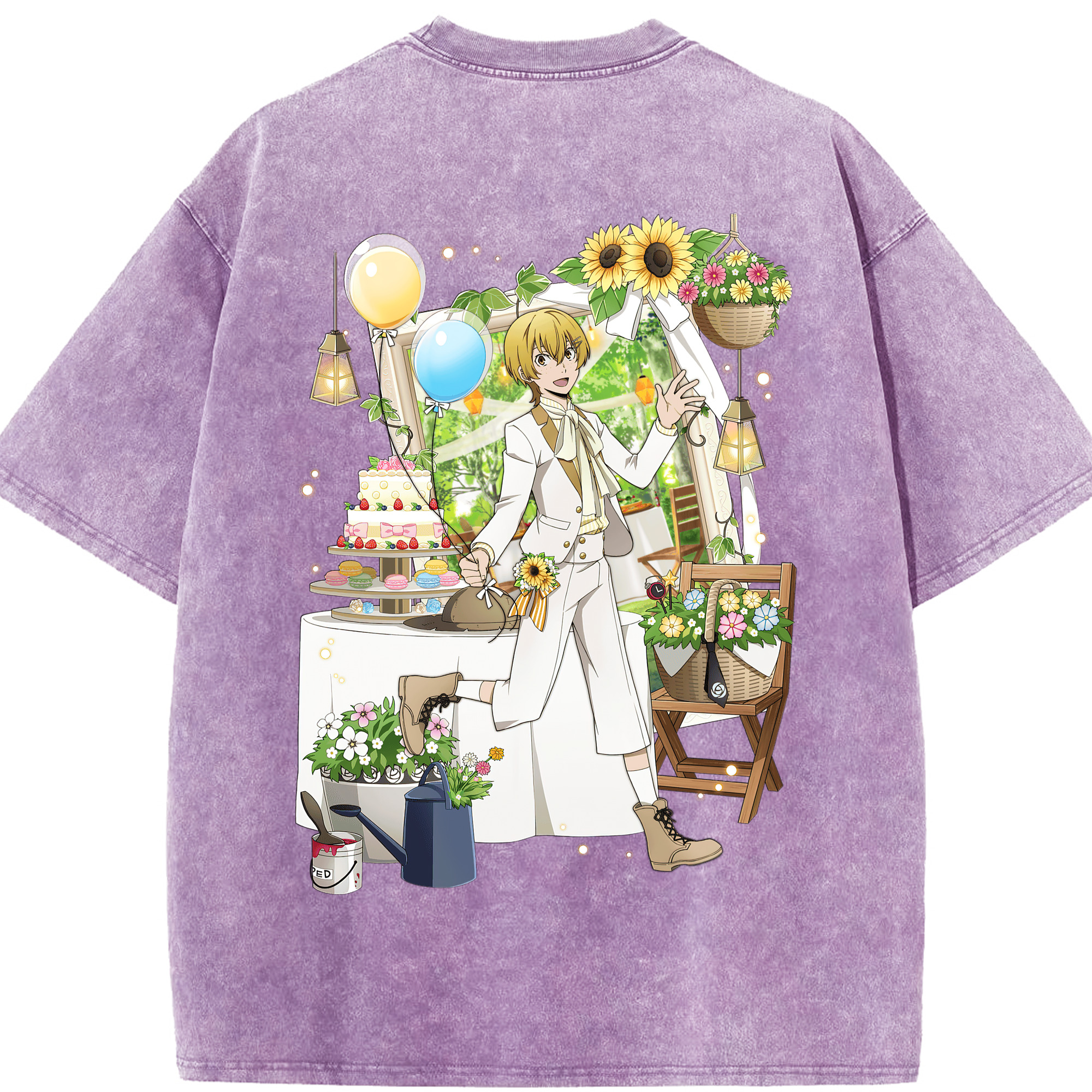 （画像用） 文豪ストレイドッグス Bungo Stray Dogs 綿100% ヴィンテージ風 半袖Tシャツ（背面プリント）