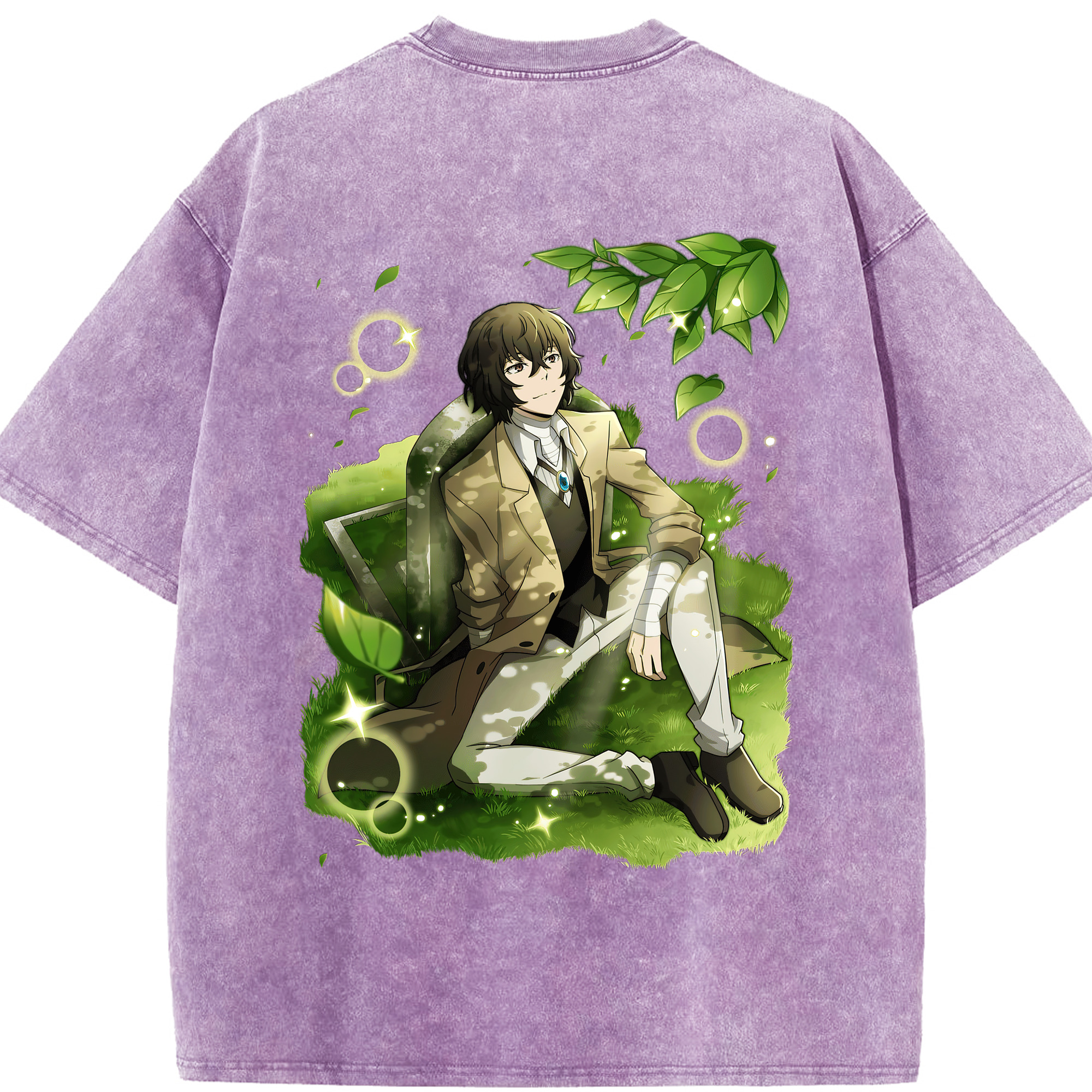 （画像用） 文豪ストレイドッグス Bungo Stray Dogs 綿100% ヴィンテージ風 半袖Tシャツ（背面プリント）