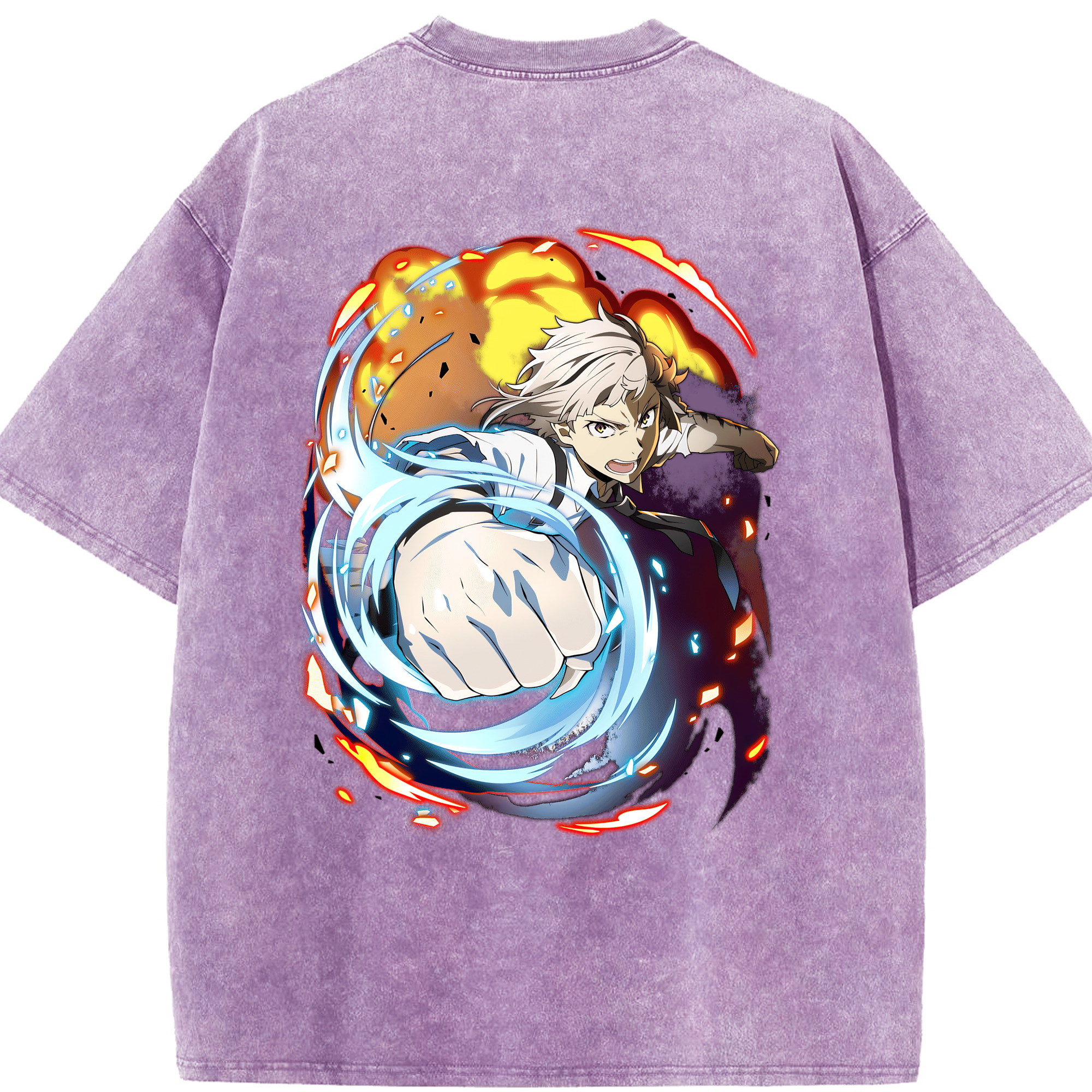 （画像用） 文豪ストレイドッグス Bungo Stray Dogs 綿100% ヴィンテージ風 半袖Tシャツ（背面プリント）