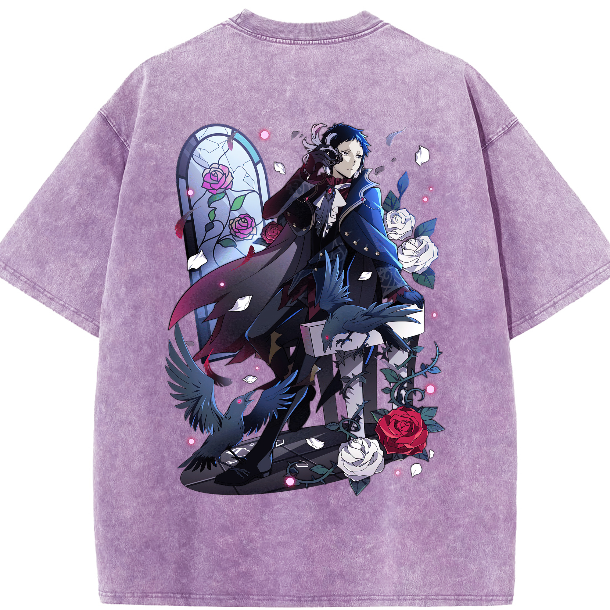 （画像用） 文豪ストレイドッグス Bungo Stray Dogs 綿100% ヴィンテージ風 半袖Tシャツ（背面プリント）