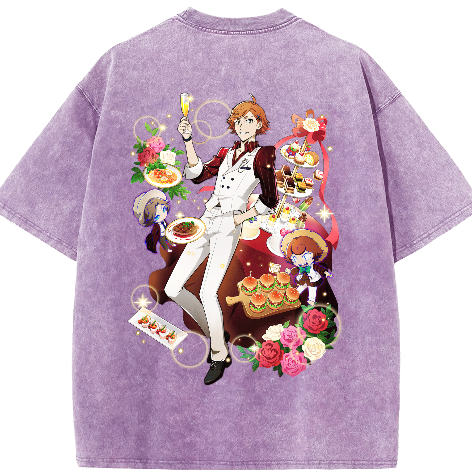 （画像用） 文豪ストレイドッグス Bungo Stray Dogs 綿100% ヴィンテージ風 半袖Tシャツ（背面プリント）