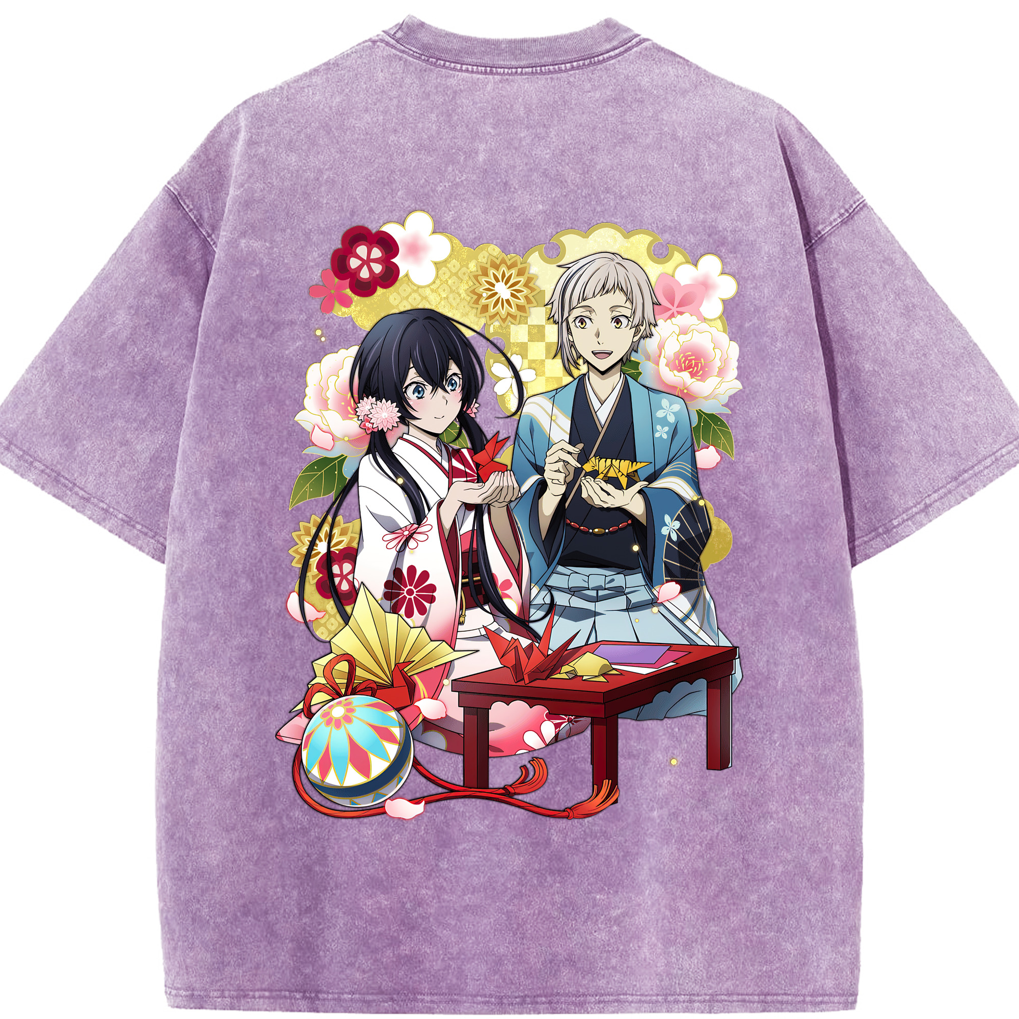 （画像用） 文豪ストレイドッグス Bungo Stray Dogs 綿100% ヴィンテージ風 半袖Tシャツ（背面プリント）