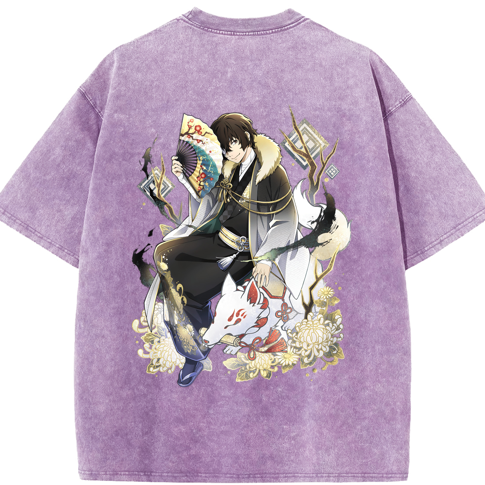 （画像用） 文豪ストレイドッグス Bungo Stray Dogs 綿100% ヴィンテージ風 半袖Tシャツ（背面プリント）