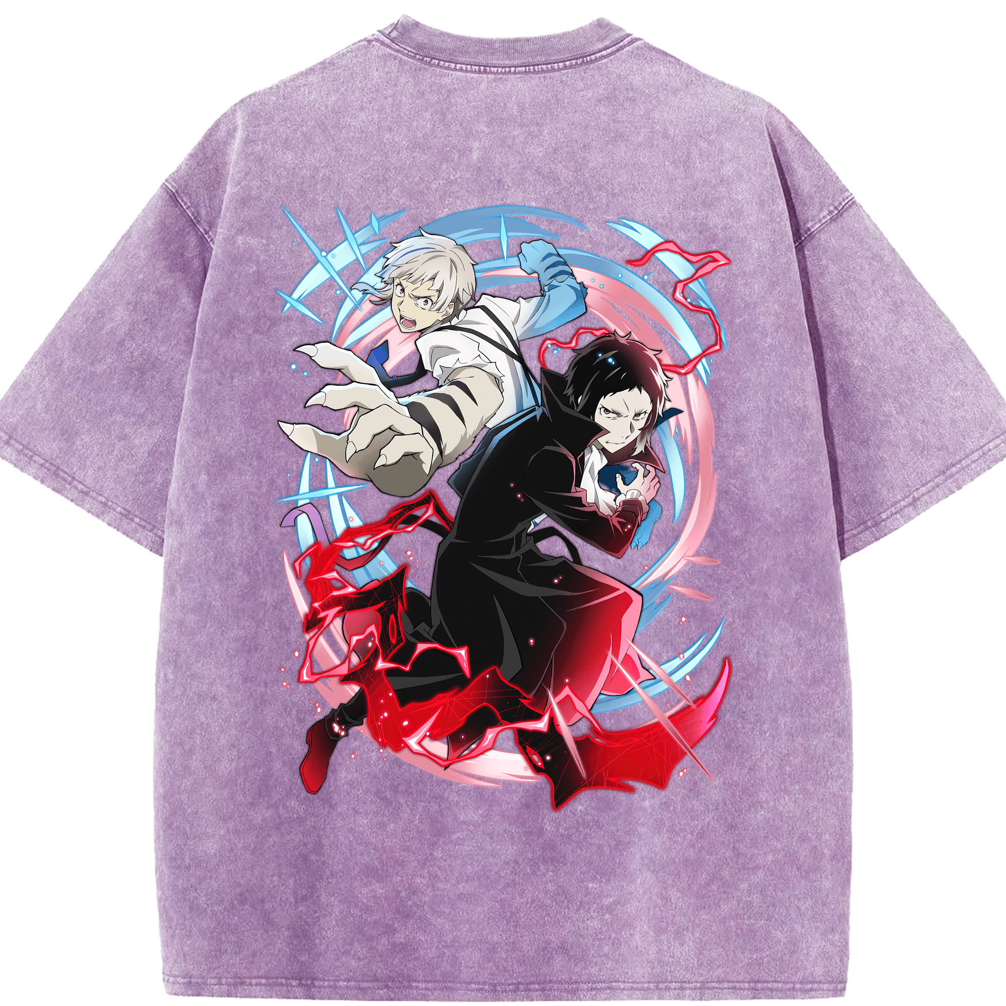 （画像用） 文豪ストレイドッグス Bungo Stray Dogs 綿100% ヴィンテージ風 半袖Tシャツ（背面プリント）