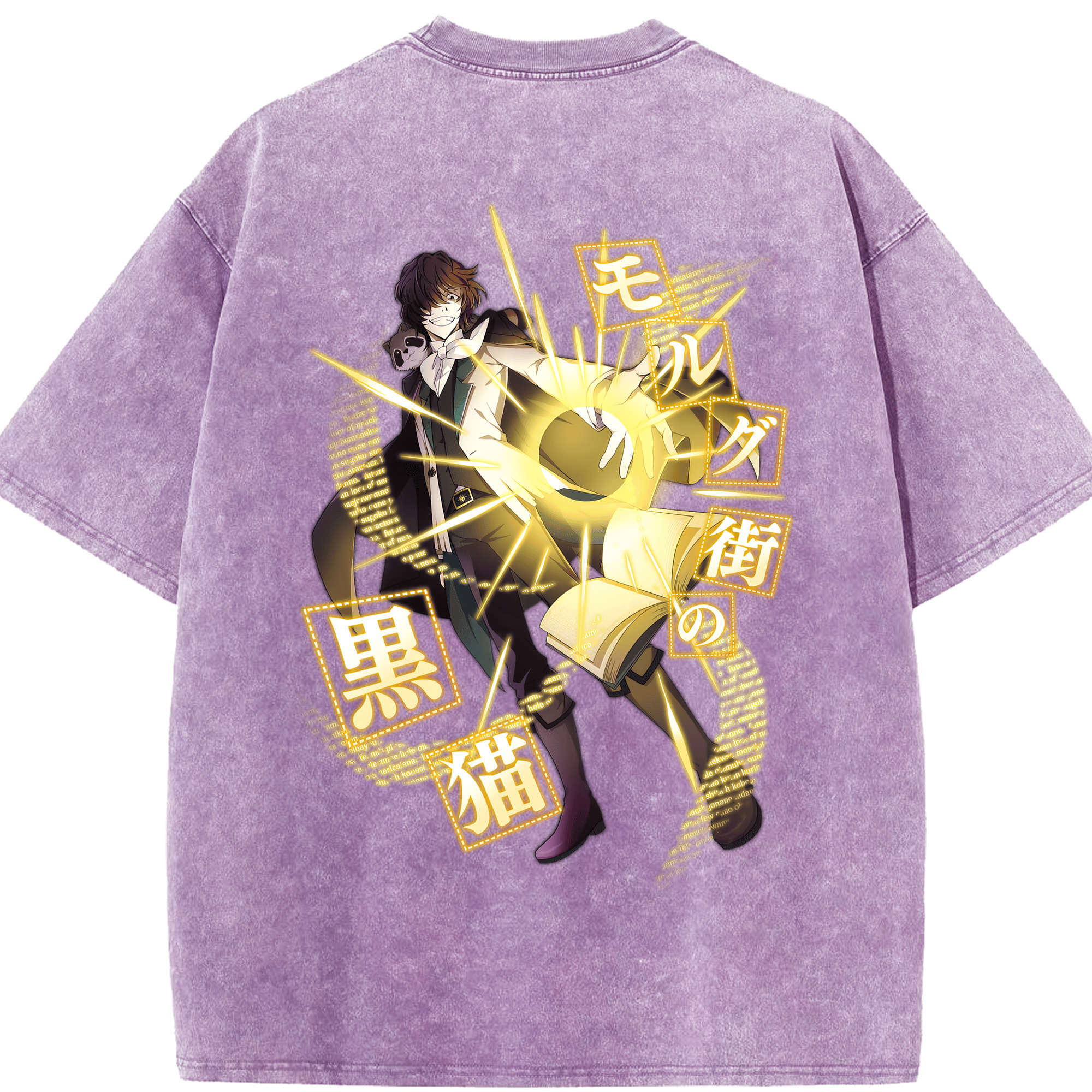 （画像用） 文豪ストレイドッグス Bungo Stray Dogs 綿100% ヴィンテージ風 半袖Tシャツ（背面プリント）