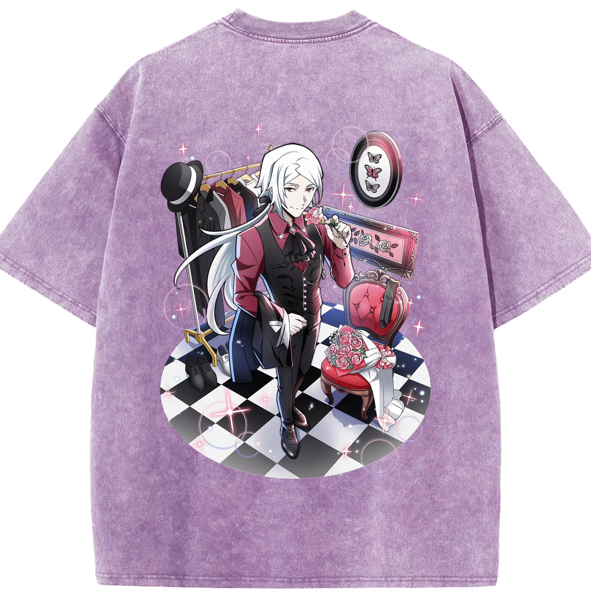 （画像用） 文豪ストレイドッグス Bungo Stray Dogs 綿100% ヴィンテージ風 半袖Tシャツ（背面プリント）