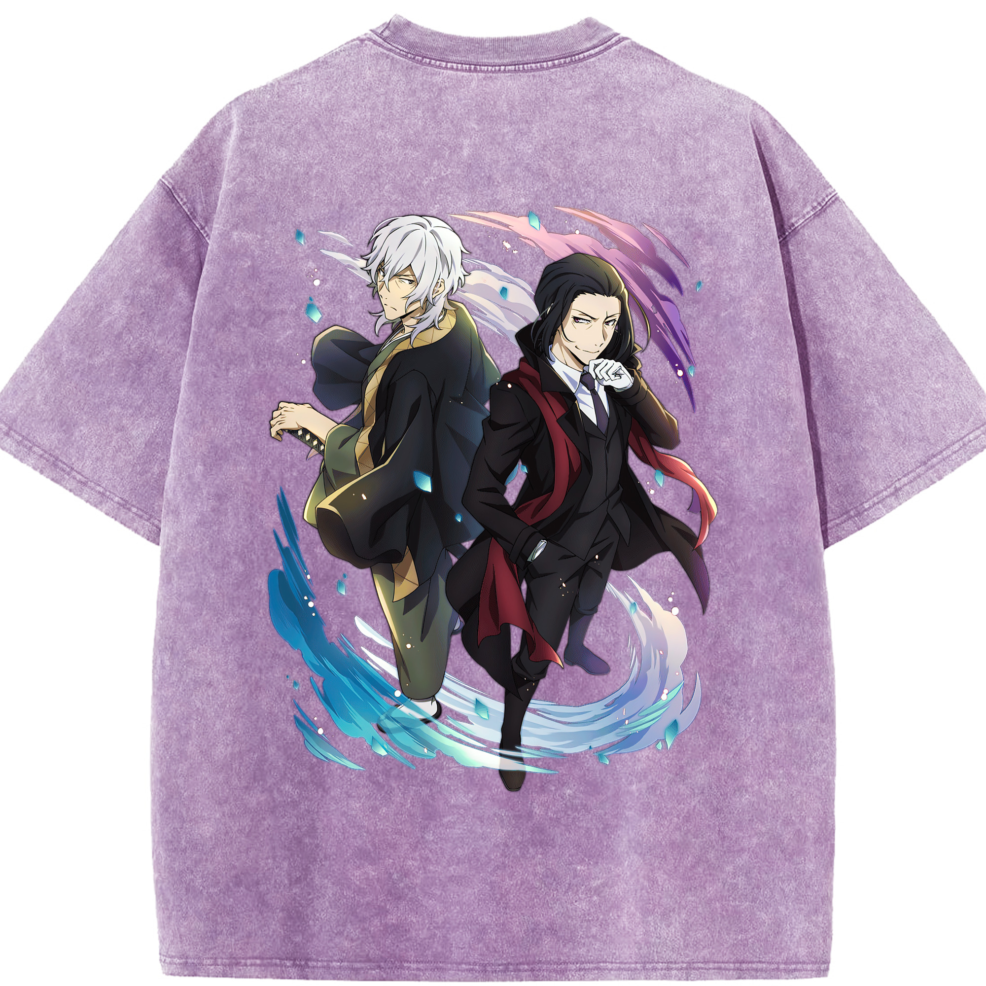 （画像用） 文豪ストレイドッグス Bungo Stray Dogs 綿100% ヴィンテージ風 半袖Tシャツ（背面プリント）