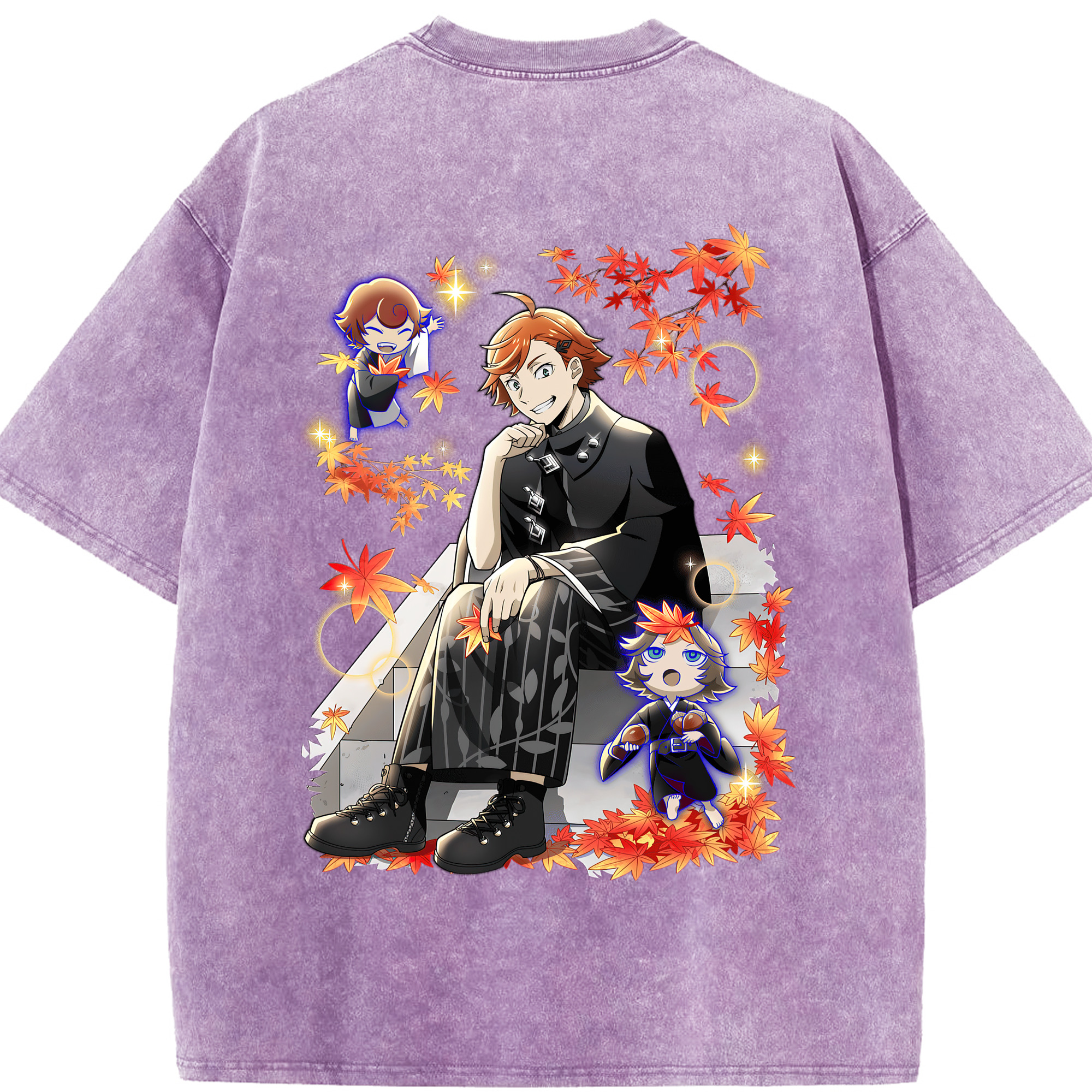 （画像用） 文豪ストレイドッグス Bungo Stray Dogs 綿100% ヴィンテージ風 半袖Tシャツ（背面プリント）