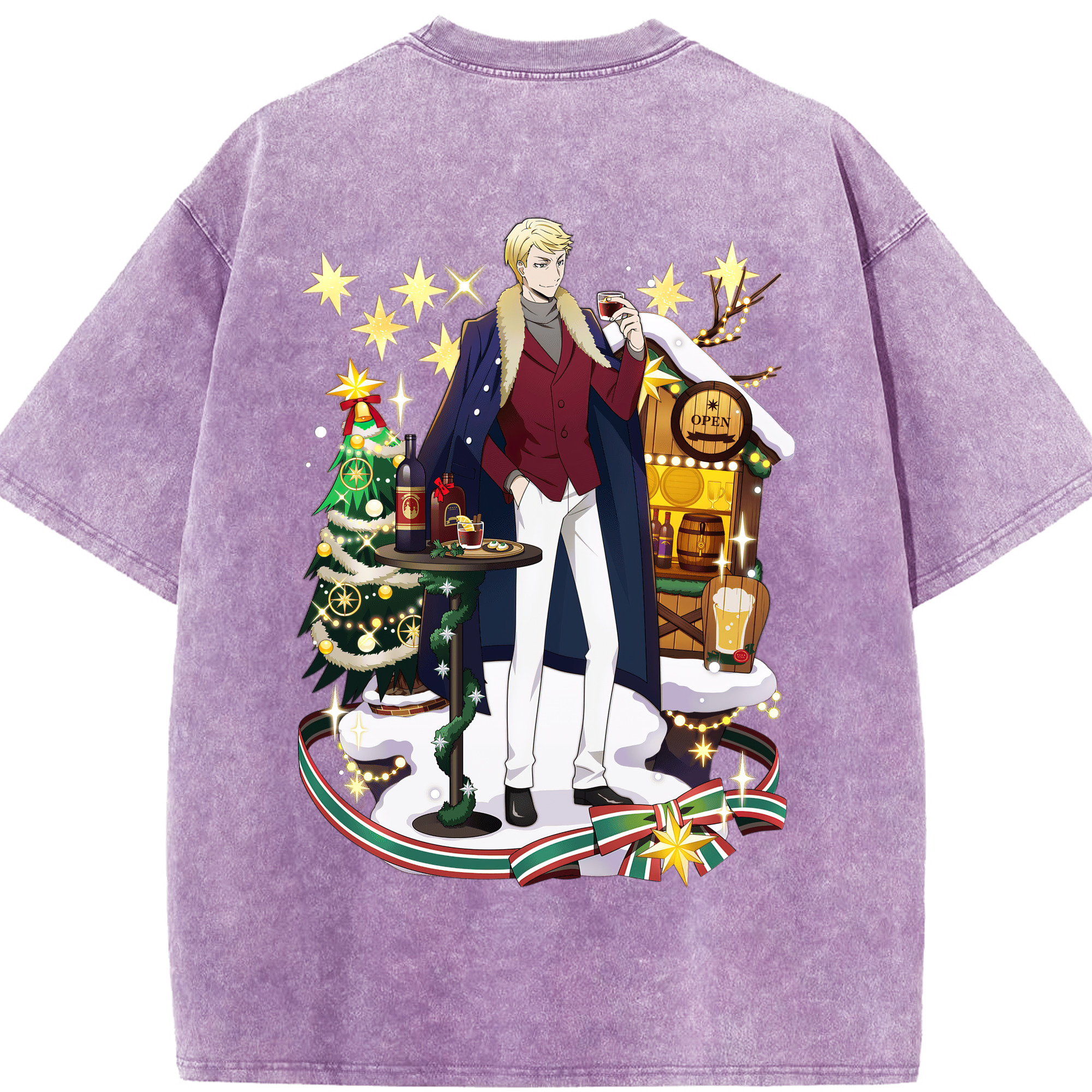 （画像用） 文豪ストレイドッグス Bungo Stray Dogs 綿100% ヴィンテージ風 半袖Tシャツ（背面プリント）