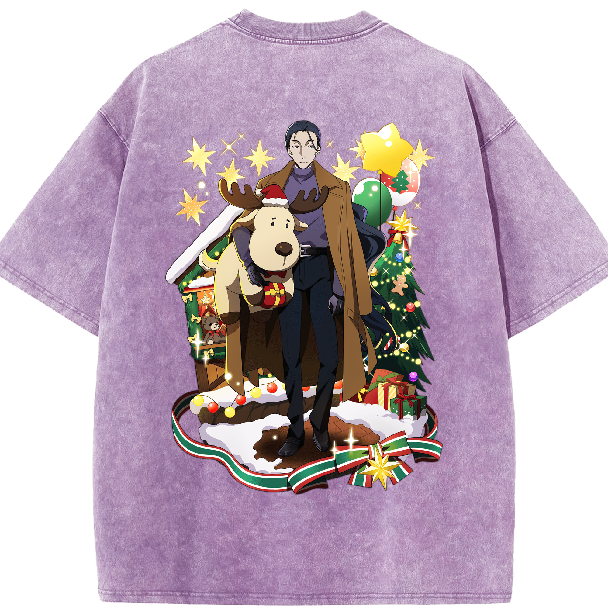 （画像用） 文豪ストレイドッグス Bungo Stray Dogs 綿100% ヴィンテージ風 半袖Tシャツ（背面プリント）