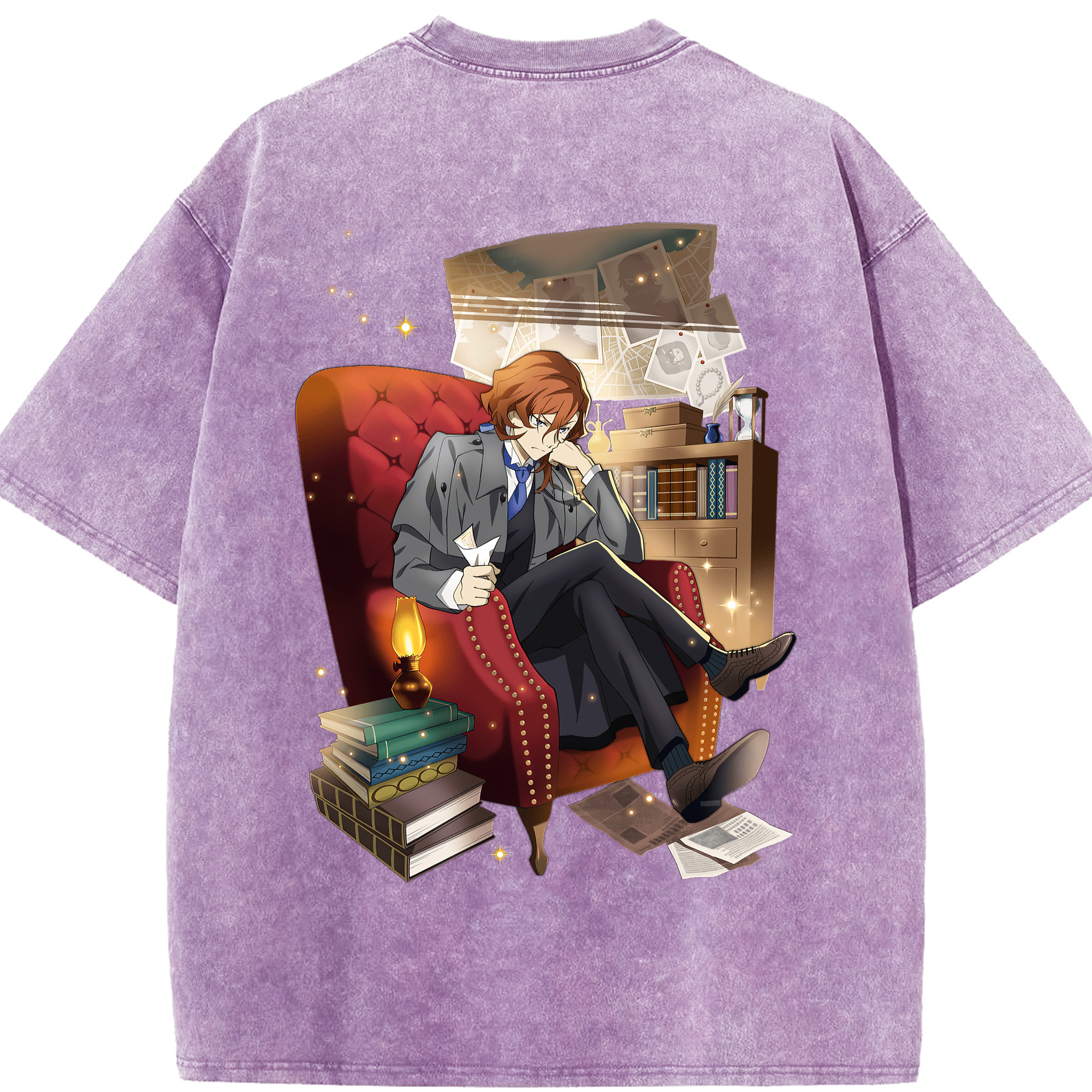 （画像用） 文豪ストレイドッグス Bungo Stray Dogs 綿100% ヴィンテージ風 半袖Tシャツ（背面プリント）