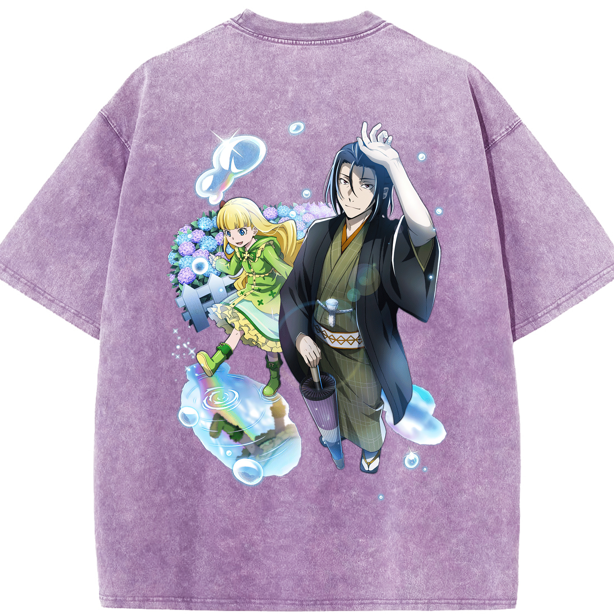 （画像用） 文豪ストレイドッグス Bungo Stray Dogs 綿100% ヴィンテージ風 半袖Tシャツ（背面プリント）