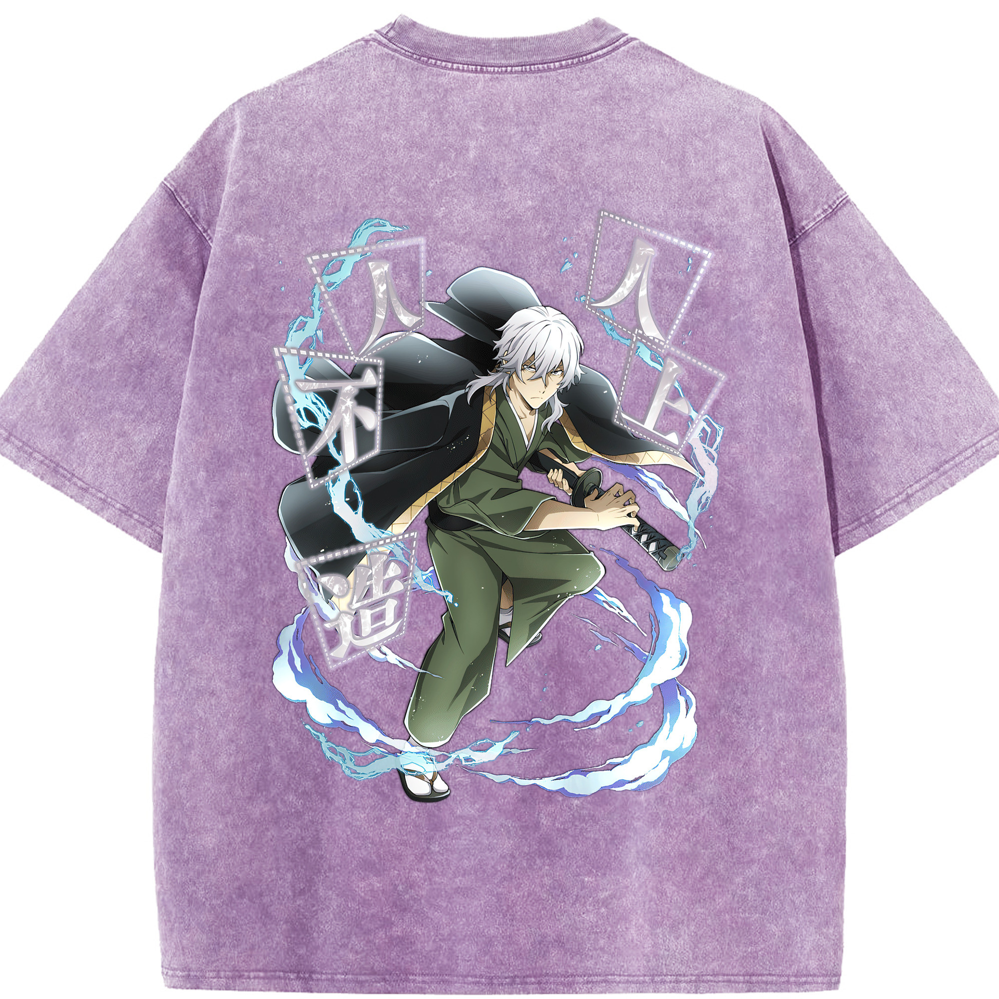 （画像用） 文豪ストレイドッグス Bungo Stray Dogs 綿100% ヴィンテージ風 半袖Tシャツ（背面プリント）
