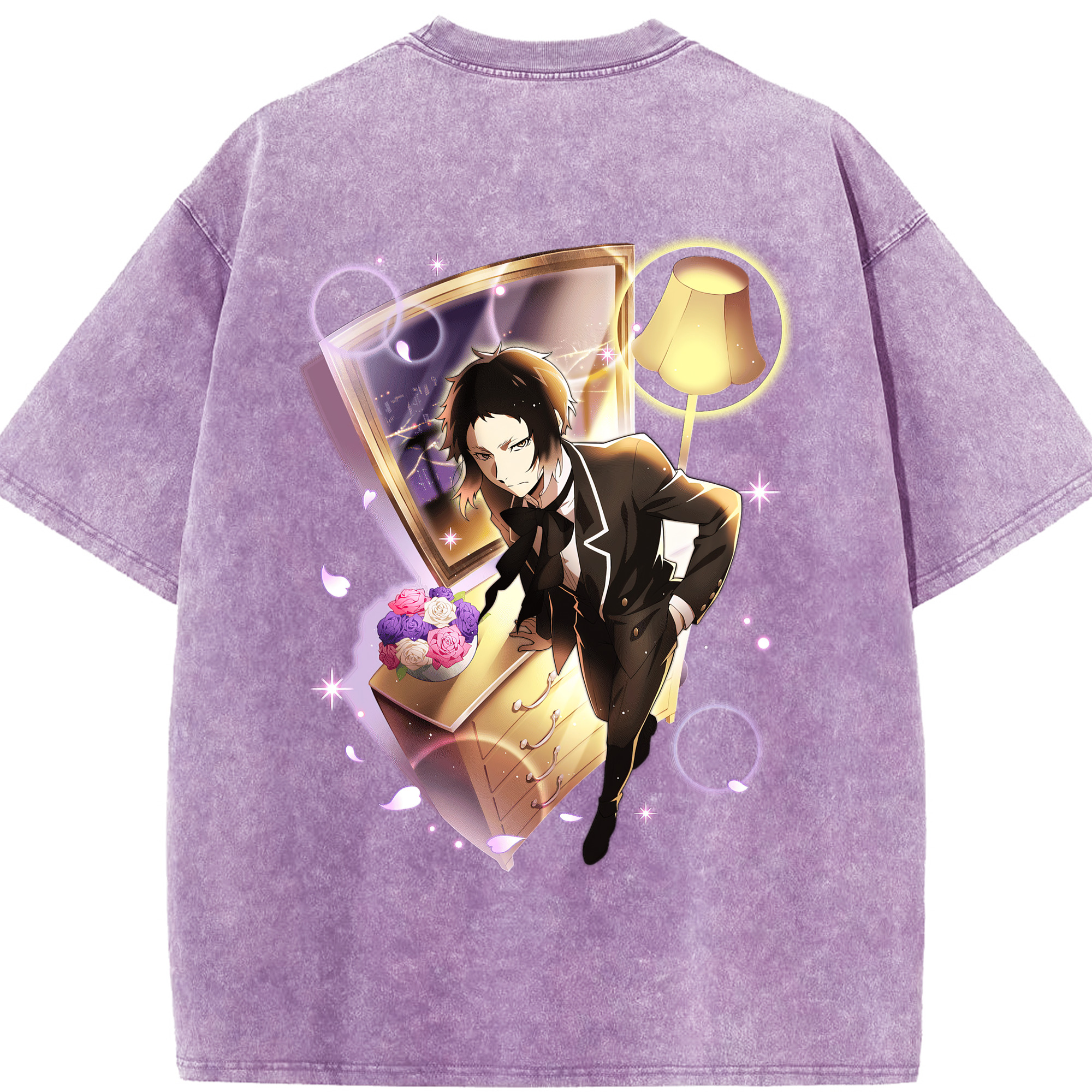 （画像用） 文豪ストレイドッグス Bungo Stray Dogs 綿100% ヴィンテージ風 半袖Tシャツ（背面プリント）