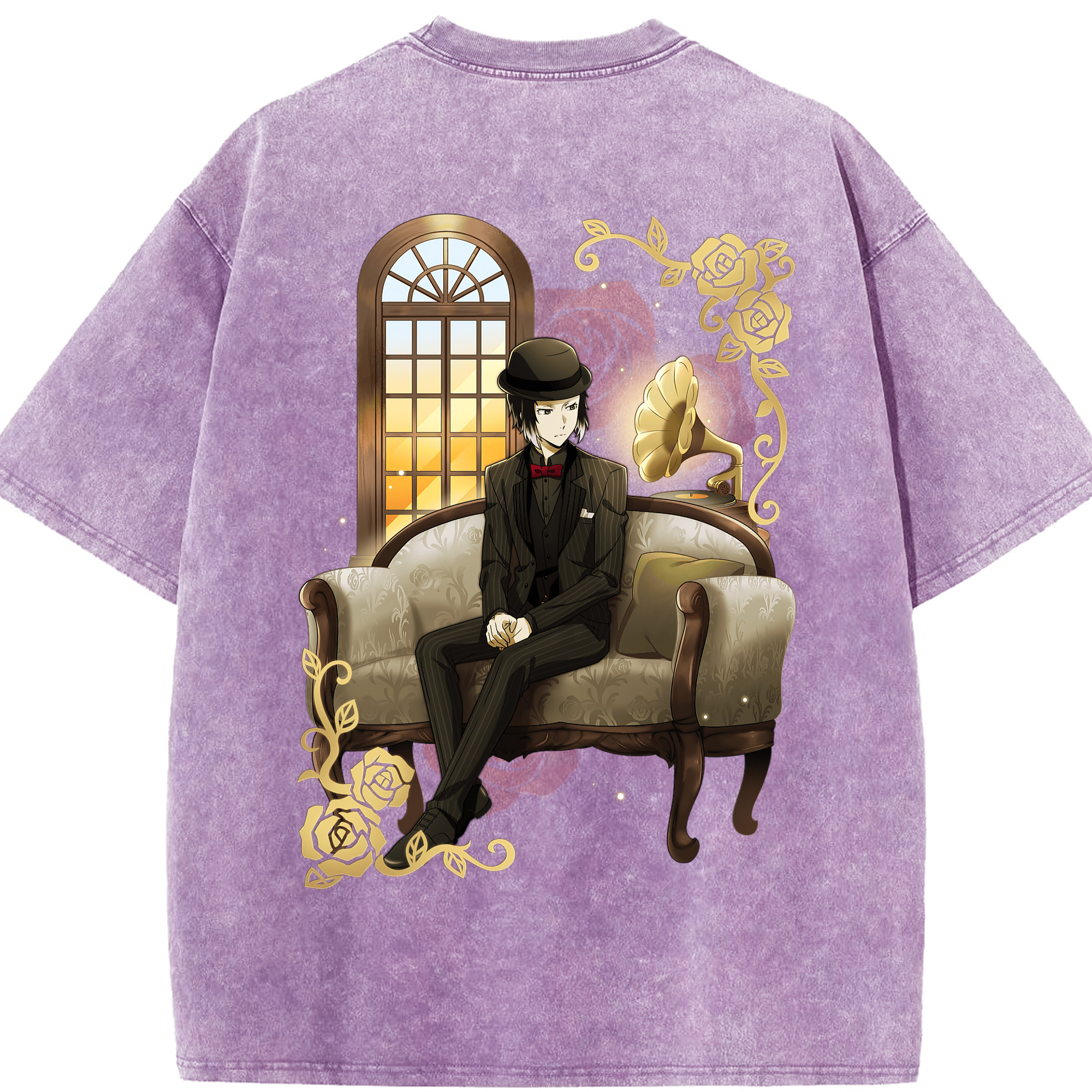 （画像用） 文豪ストレイドッグス Bungo Stray Dogs 綿100% ヴィンテージ風 半袖Tシャツ（背面プリント）