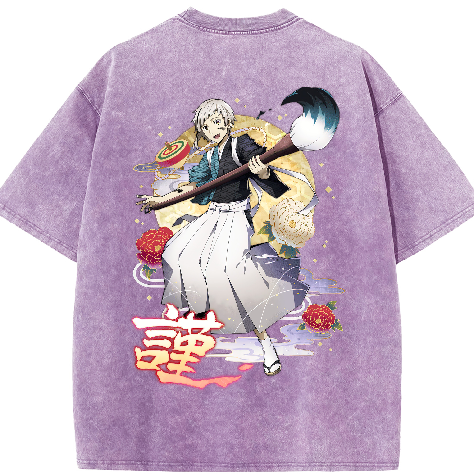 （画像用） 文豪ストレイドッグス Bungo Stray Dogs 綿100% ヴィンテージ風 半袖Tシャツ（背面プリント）